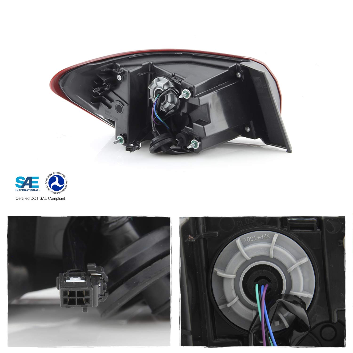 AKKON LED Tail Lights for 2019-2022 Chevy Malibu - OE Red Rear Lamps Housing Pair (Driver & Passenger Side) - Perfect for Night Driving & Enhanced Vehicle Style