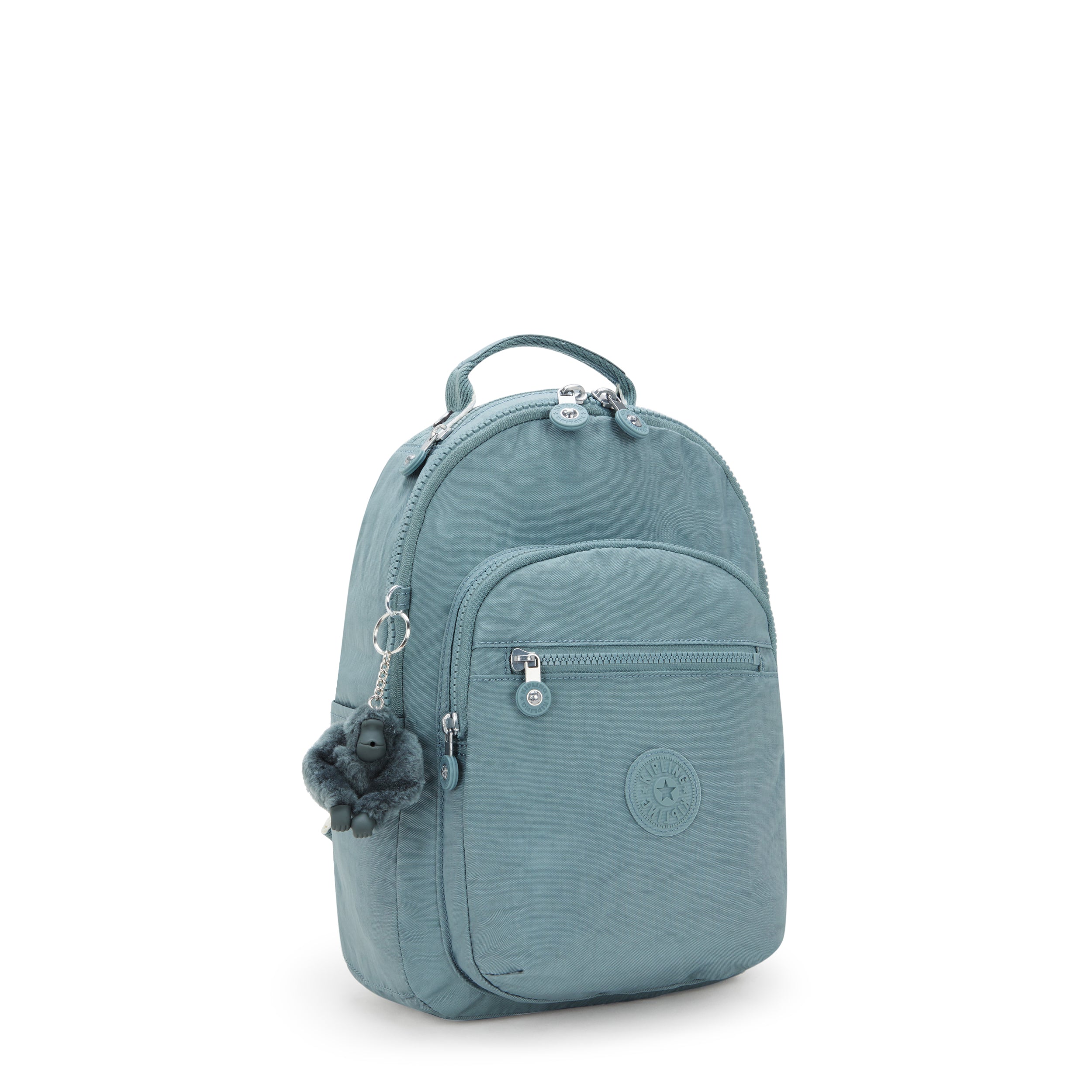 Kipling Seoul Small Tablet Backpack - Lightweight Laptop Bag for Women & Men, Water-Resistant Travel Backpack with Multiple Pockets (Relaxed Grey) - Perfect for Work, School & Daily Commute