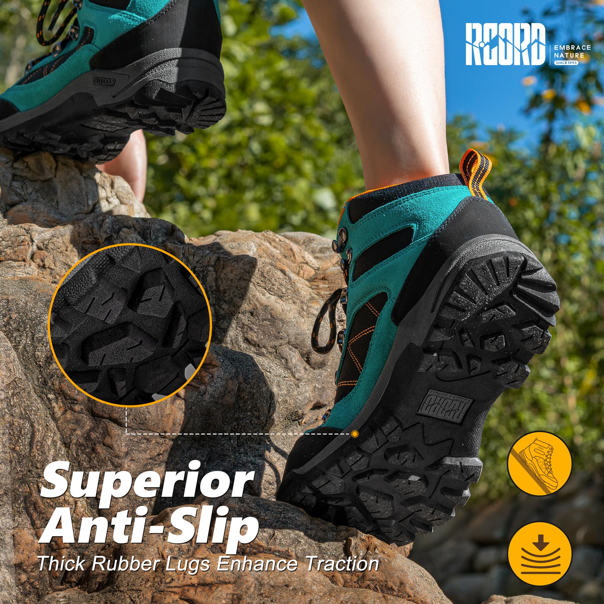 Waterproof Women's Hiking Boots - Lightweight Outdoor Trekking Shoes for Camping, Trail Walking & Mountain Adventures | Non-Slip Comfortable Ankle Support