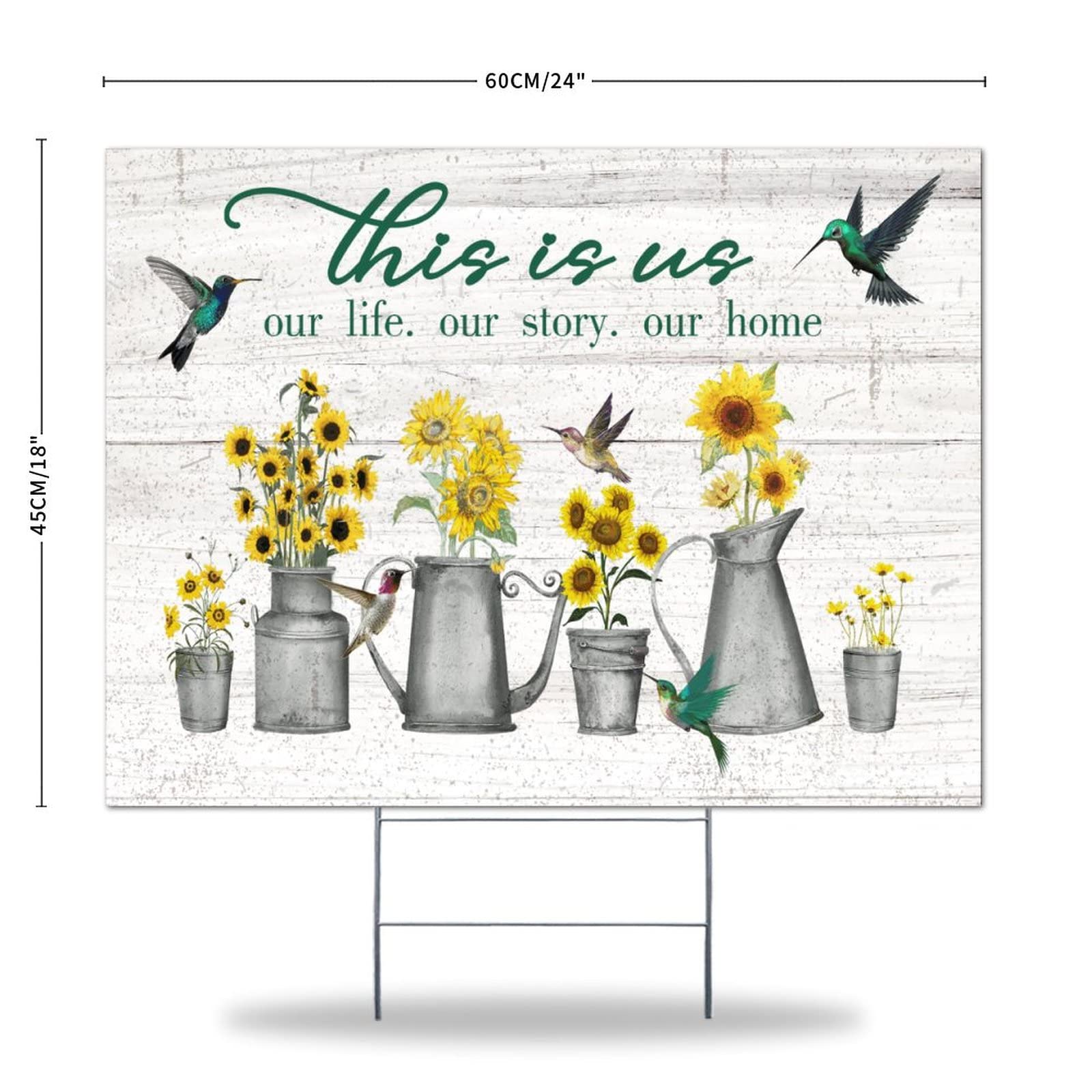 Hummingbird Yard Signs - Double Sided Weather-Resistant 18x24in for Garden & Estate Sales