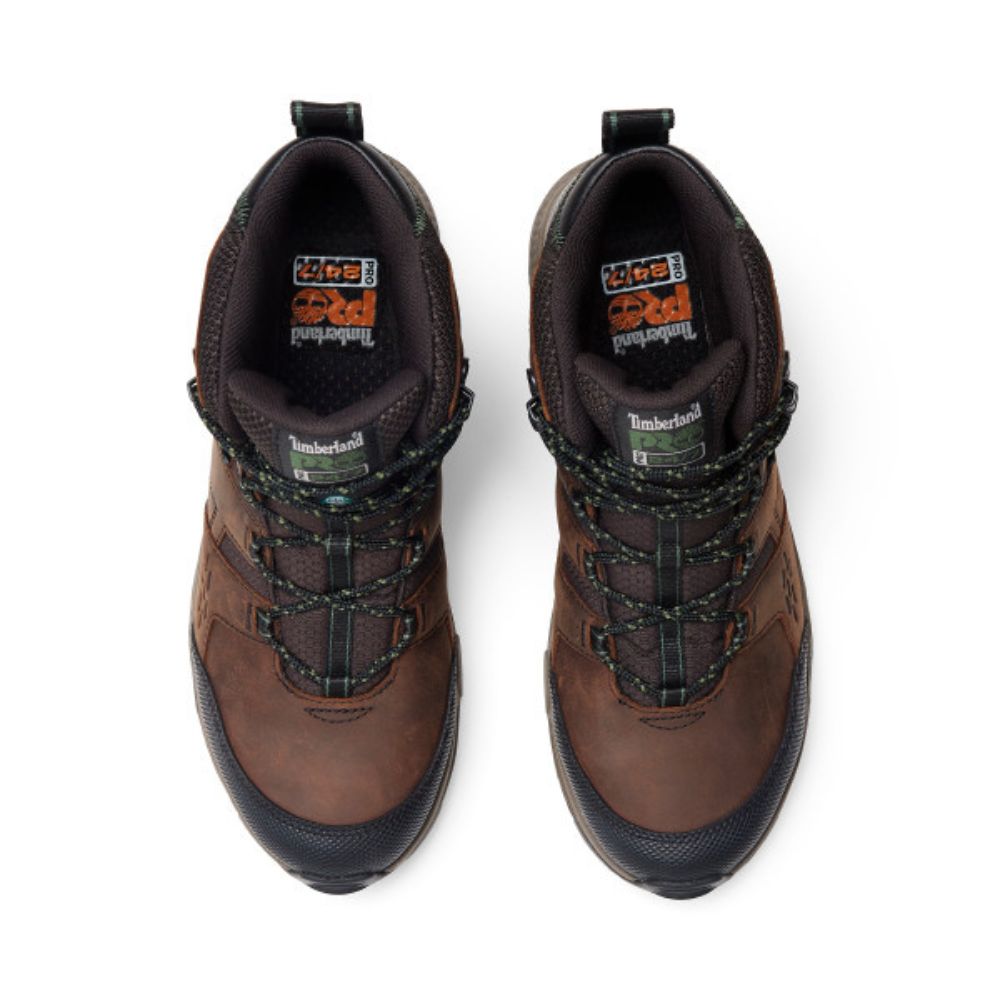 Timberland PRO Switchback LT Men's Waterproof Steel Toe Work Boots - Brown TB0A61T7214 | Durable Safety Shoes for Construction, Warehouse & Outdoor Work