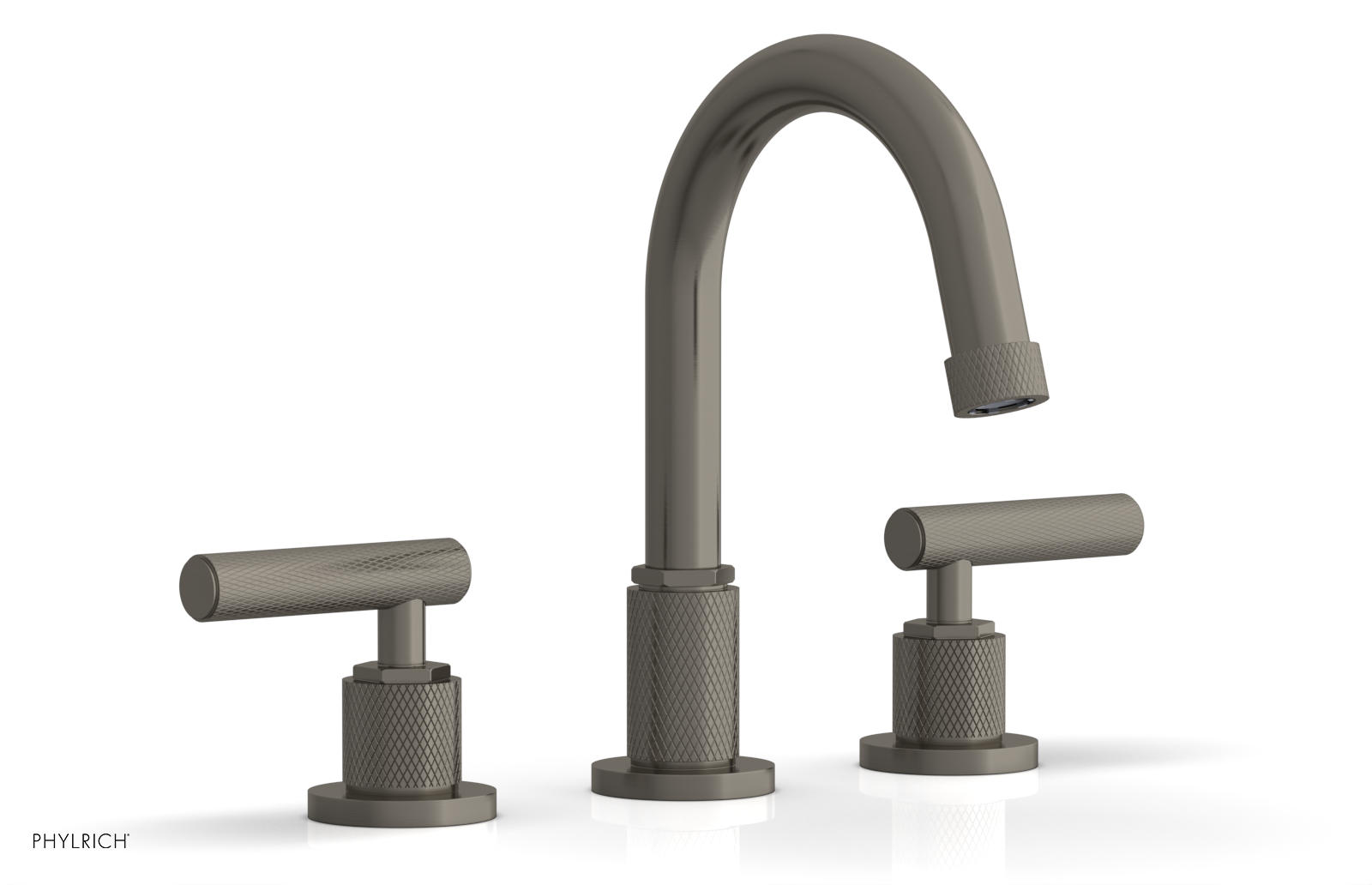 DUSTRIE Widespread Bathroom Faucet with Lever Handle - Knurled Design 371-02 for Modern Vanity Sinks and Powder Rooms