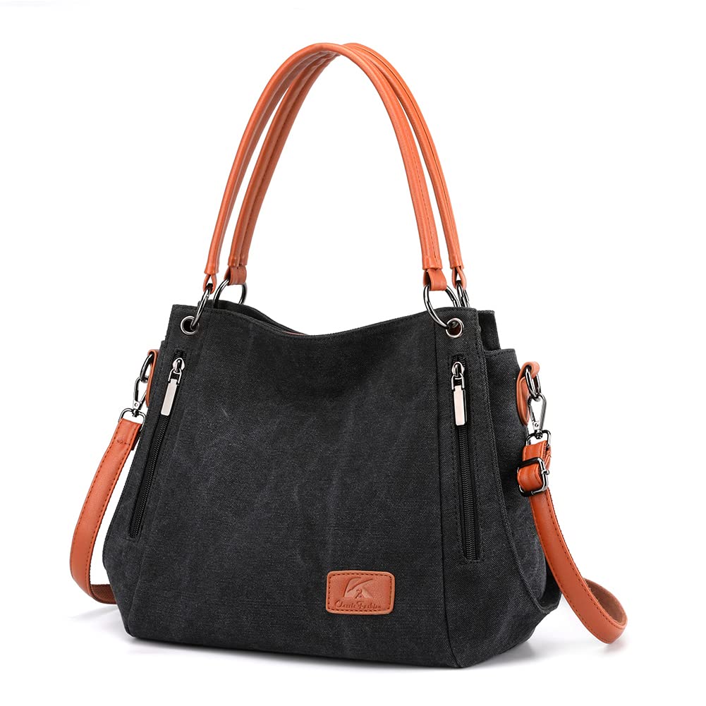 PHABULS Large Canvas Tote Bag for Women - Spacious Work Bag with Pockets - Durable Summer Purse for Office, Beach & Shopping