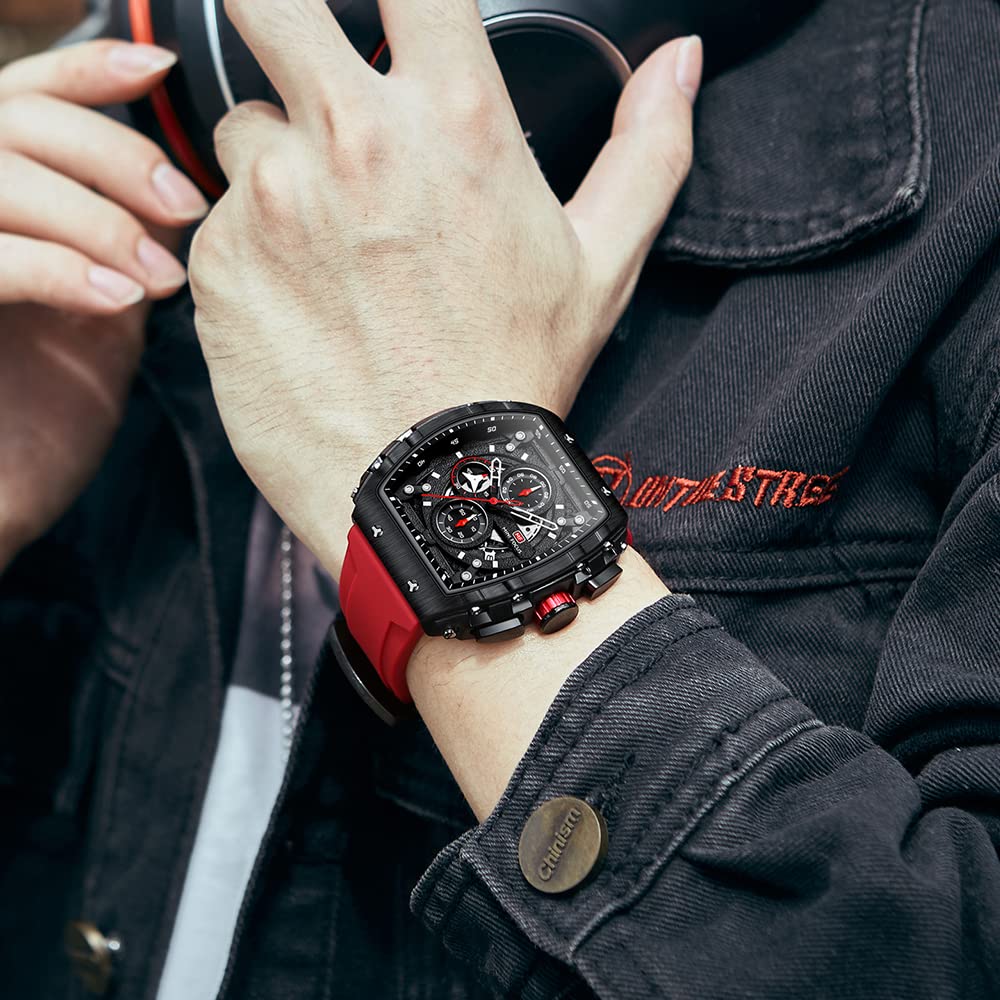 AIMES Men's Fashion Casual Watch - Big Dial Luminous Waterproof Analog Quartz Watch with Silicone Strap for Business, Sports & Everyday Wear | Perfect for Office, Gym & Outdoor Activities
