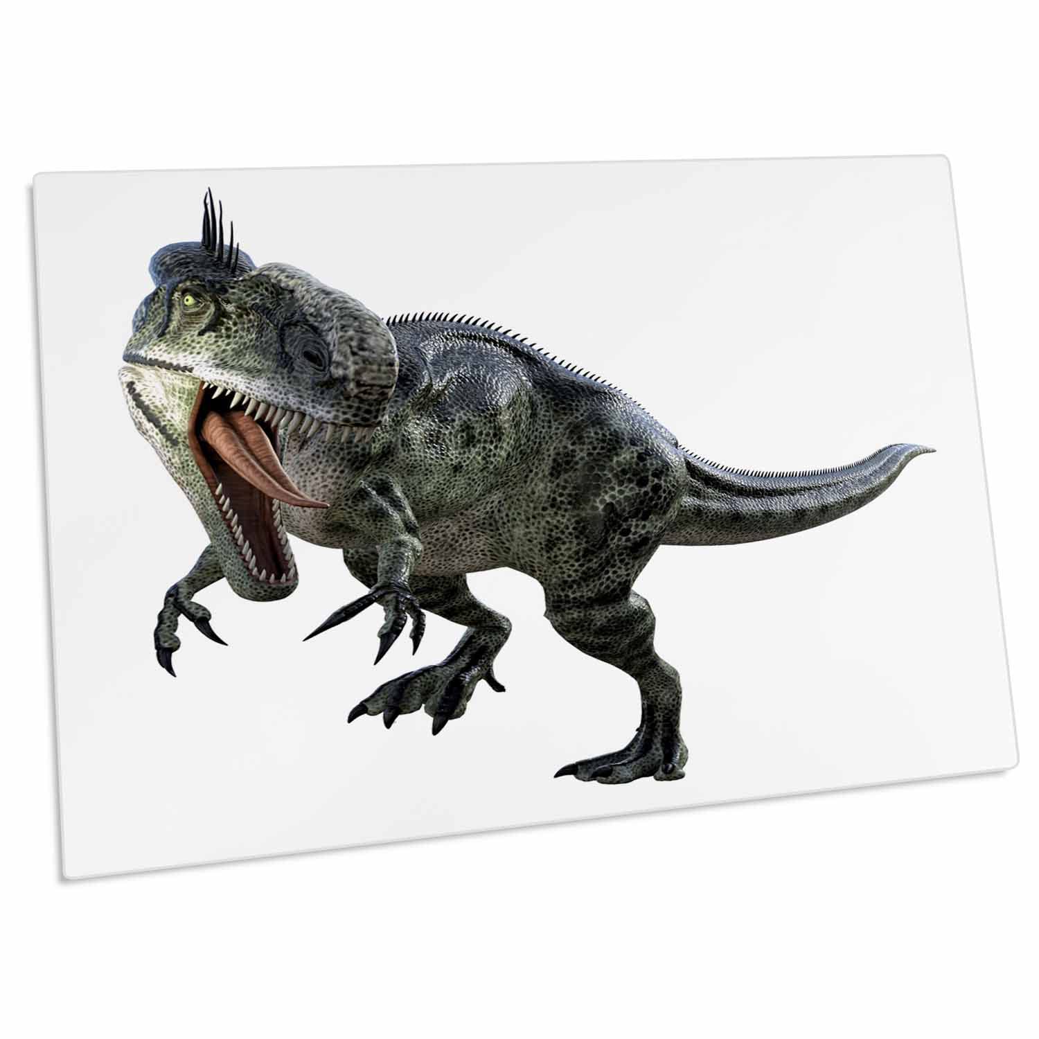 3D Rose Monotophosaurus Looking Down to Left - Non-Slip Desk Pad & Place Mats Set (dpd-218934-1) - Dinosaur Themed Home Office & Dining Table Decor for Kids & Adults