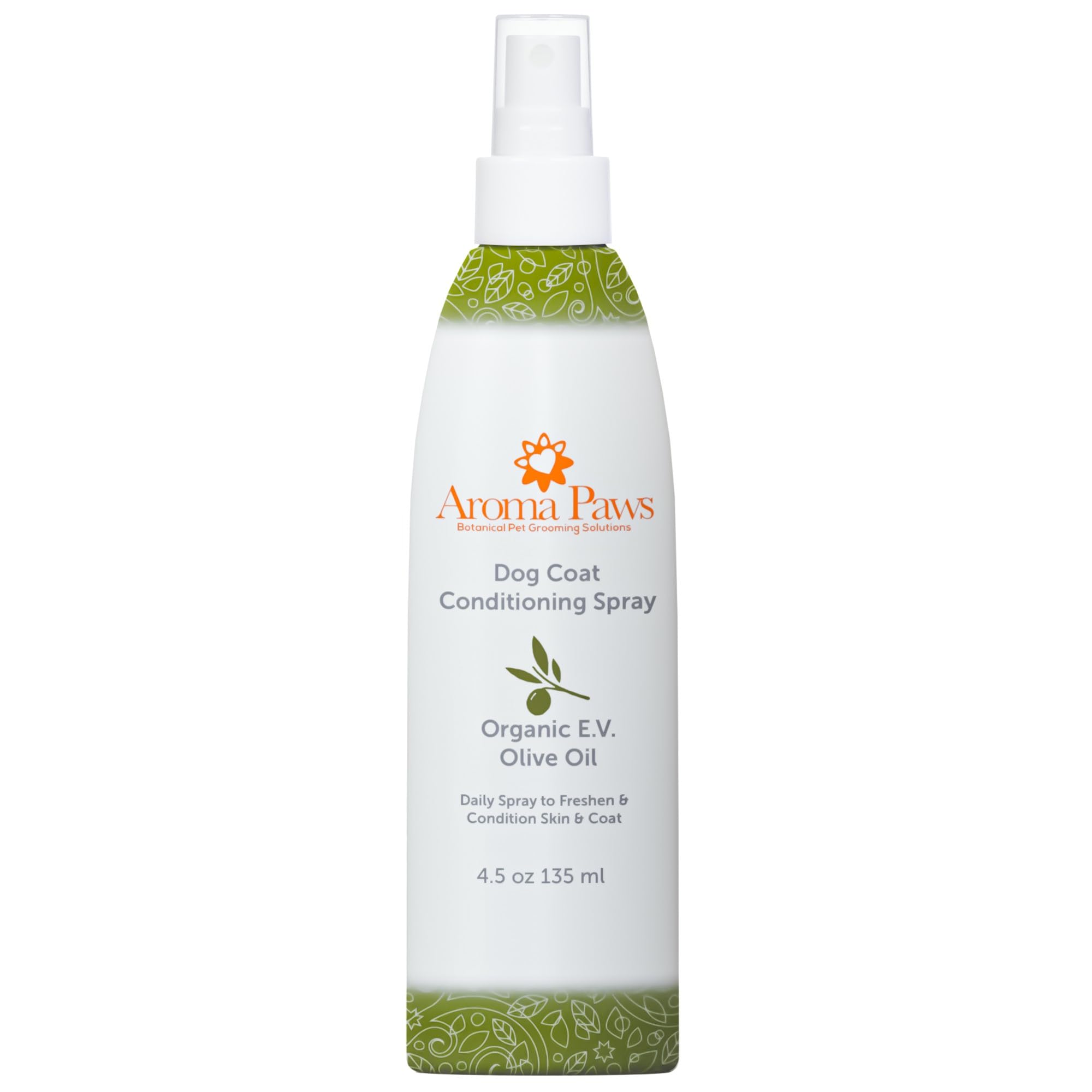 Natural Olive Oil Dog Coat Spray - Detangling, Cleansing & Moisturizing for Puppies & Dogs | Toxin-Free Aromatic Grooming Spray | Loosens Knots & Tangles | 4.5 oz | Perfect for Daily Grooming, Show Prep & Post-Bath Care