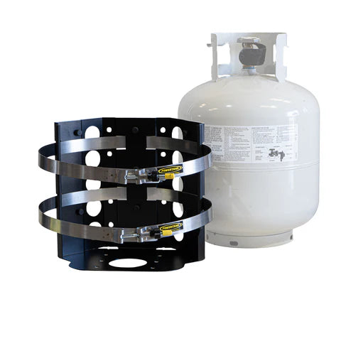 Wrangell Marine Bracket for 20LB Steel Propane Tanks - Heavy Duty Power Tank Holder for Boats, RVs & Outdoor Grilling - Secure Propane Cylinder Mount for Marine & Camping Use