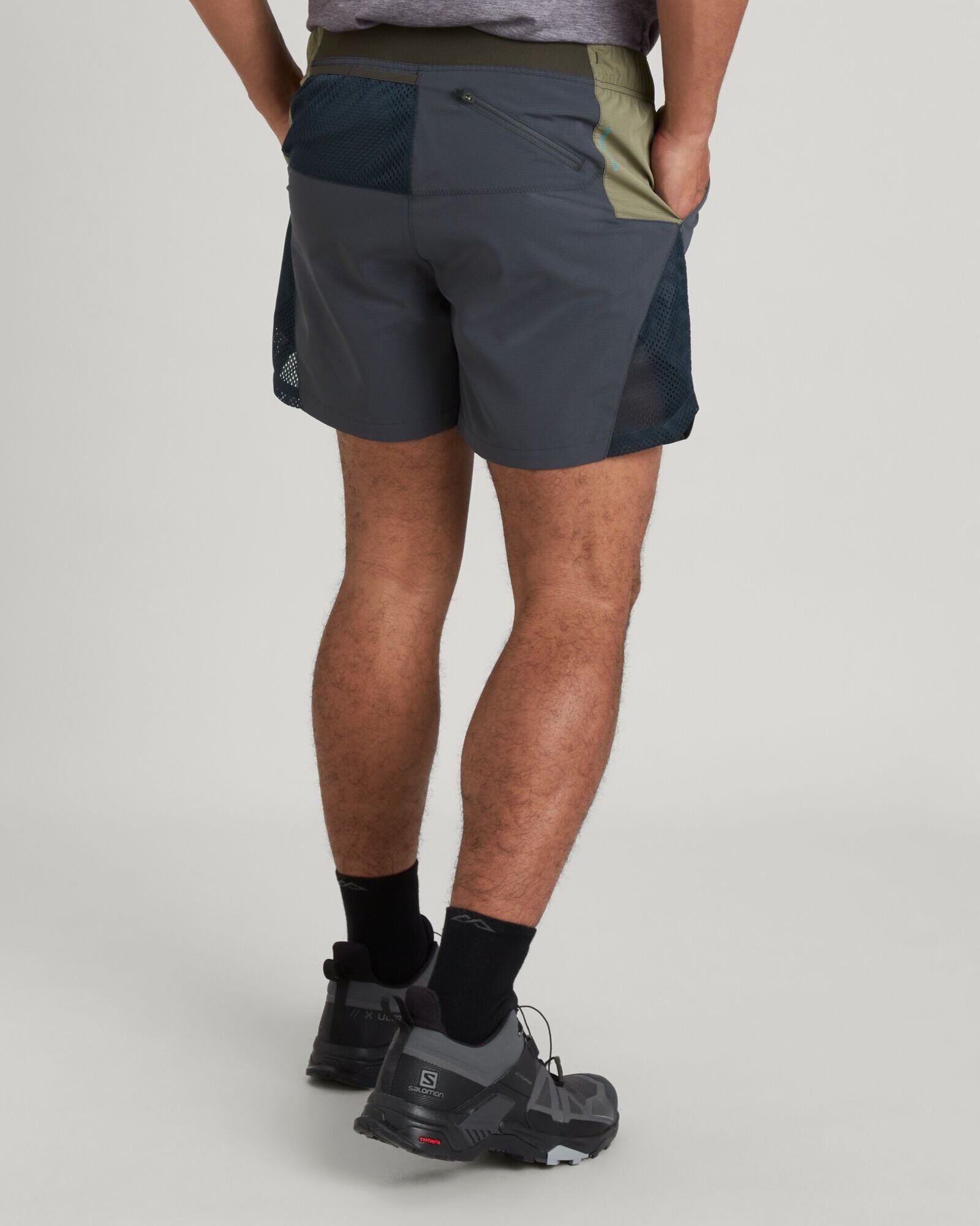 WELL.DER.NESS Men's 5 Inch Quick Dry Athletic Shorts - Night/Beech Color for Running, Gym & Outdoor Activities