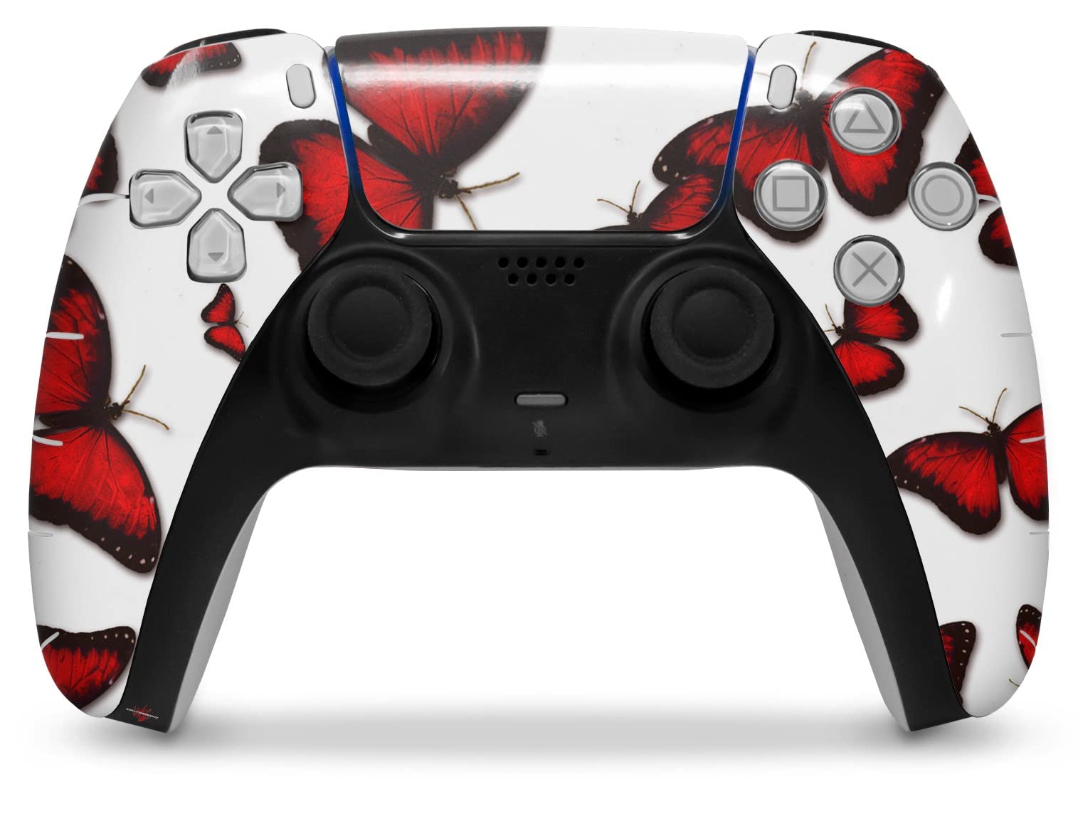 PS5 DualSense Controller Skin Wrap - Butterflies Red for Gaming & Protection