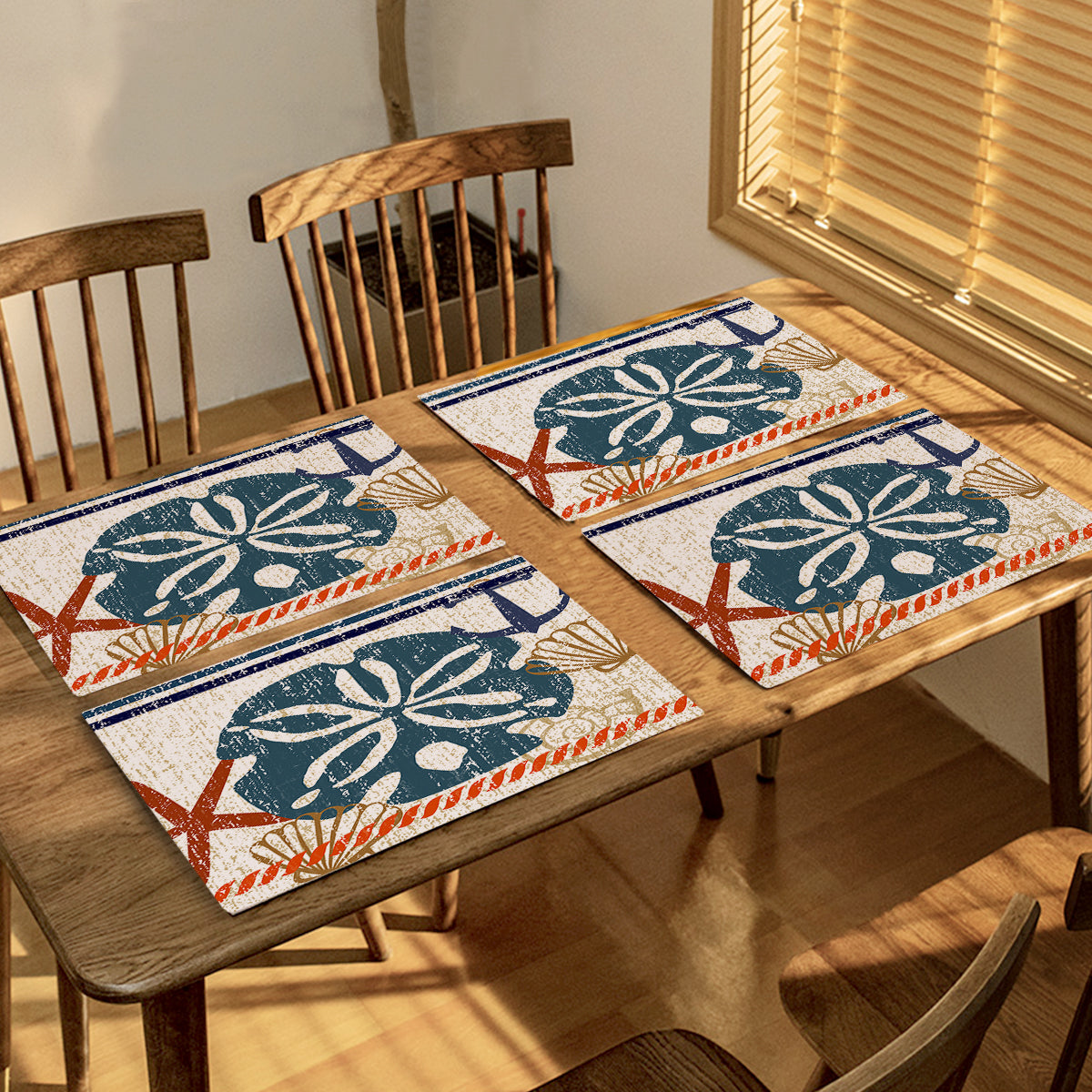 Ocean-Themed Sealife Table Placemats for Dining - Waterproof Beach Decor for Kids & Adults - Perfect for Coastal Home, Summer Parties, and Seafood Restaurants