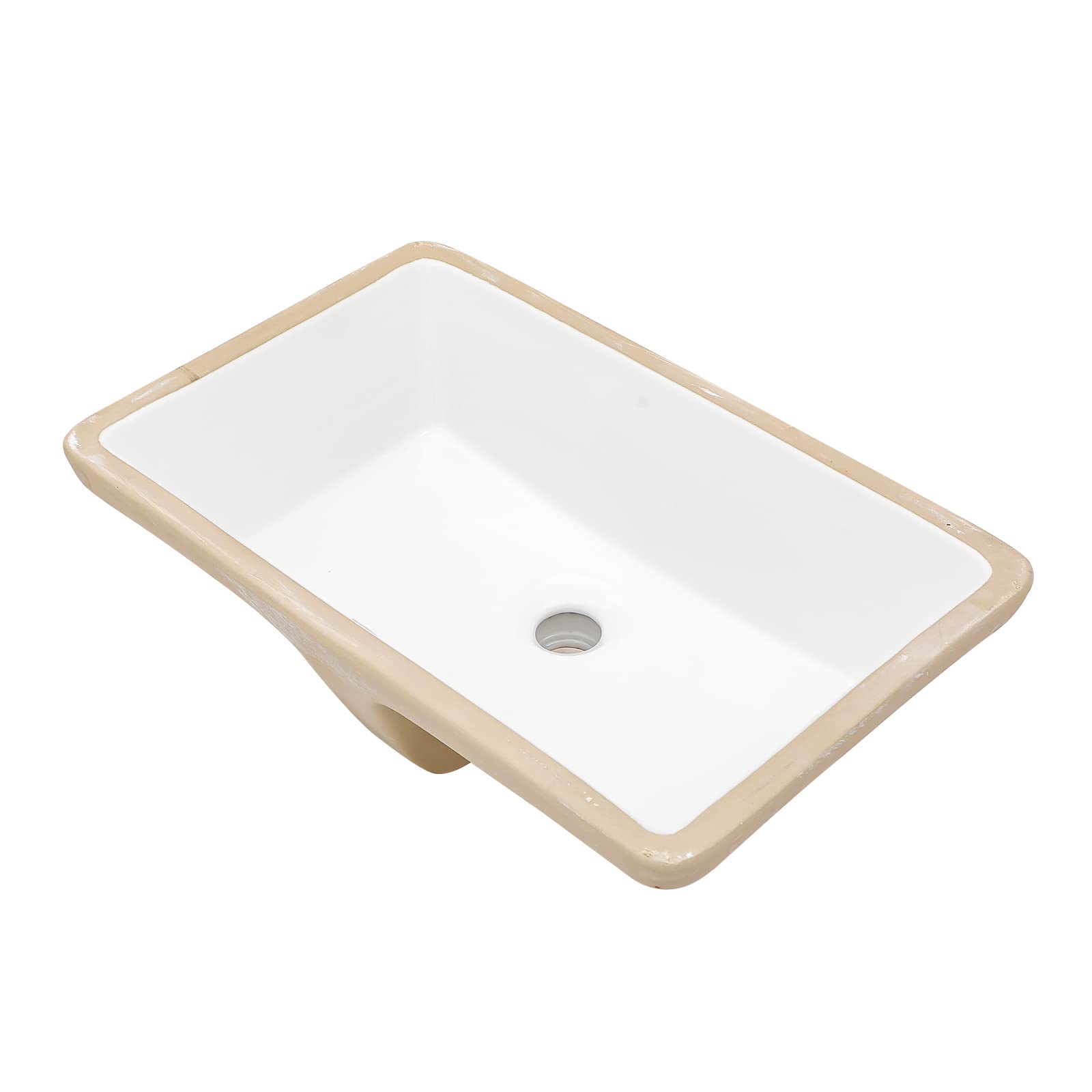 Lordear 21x13 Inch Undermount Bathroom Sink - White Porcelain Ceramic Vanity Sink with Overflow, Rectangle Under Counter Lavatory Basin for Modern Bathrooms | Perfect for Home Renovation & Spa-Style Bathrooms