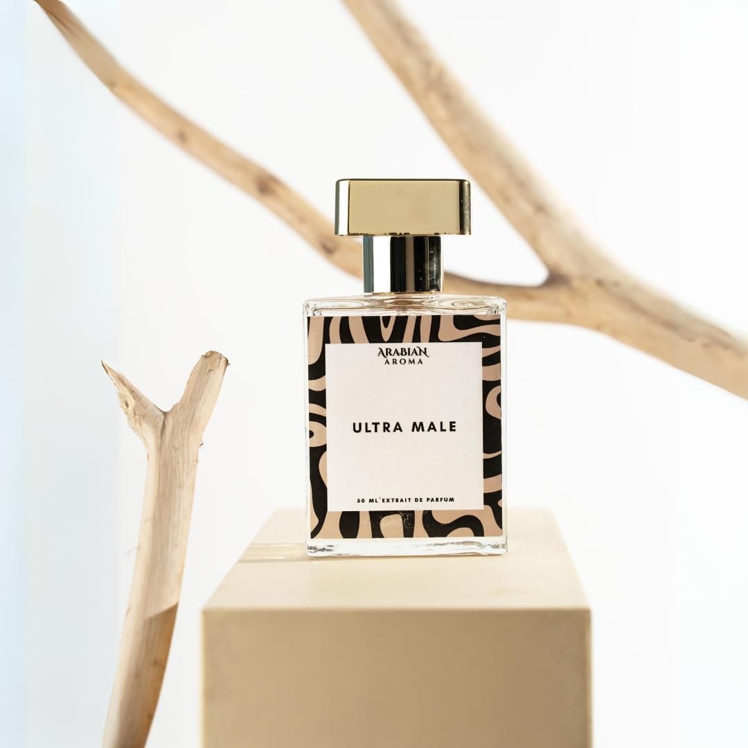 Arabian Perfume Ultra Male Eau De Parfum for Men - Long Lasting Fragrance with Lavender, Cinnamon & Amber Notes - 50ml (1.7 Fl Oz) Extrait De Parfum - Perfect for Date Night, Office & Special Occasions