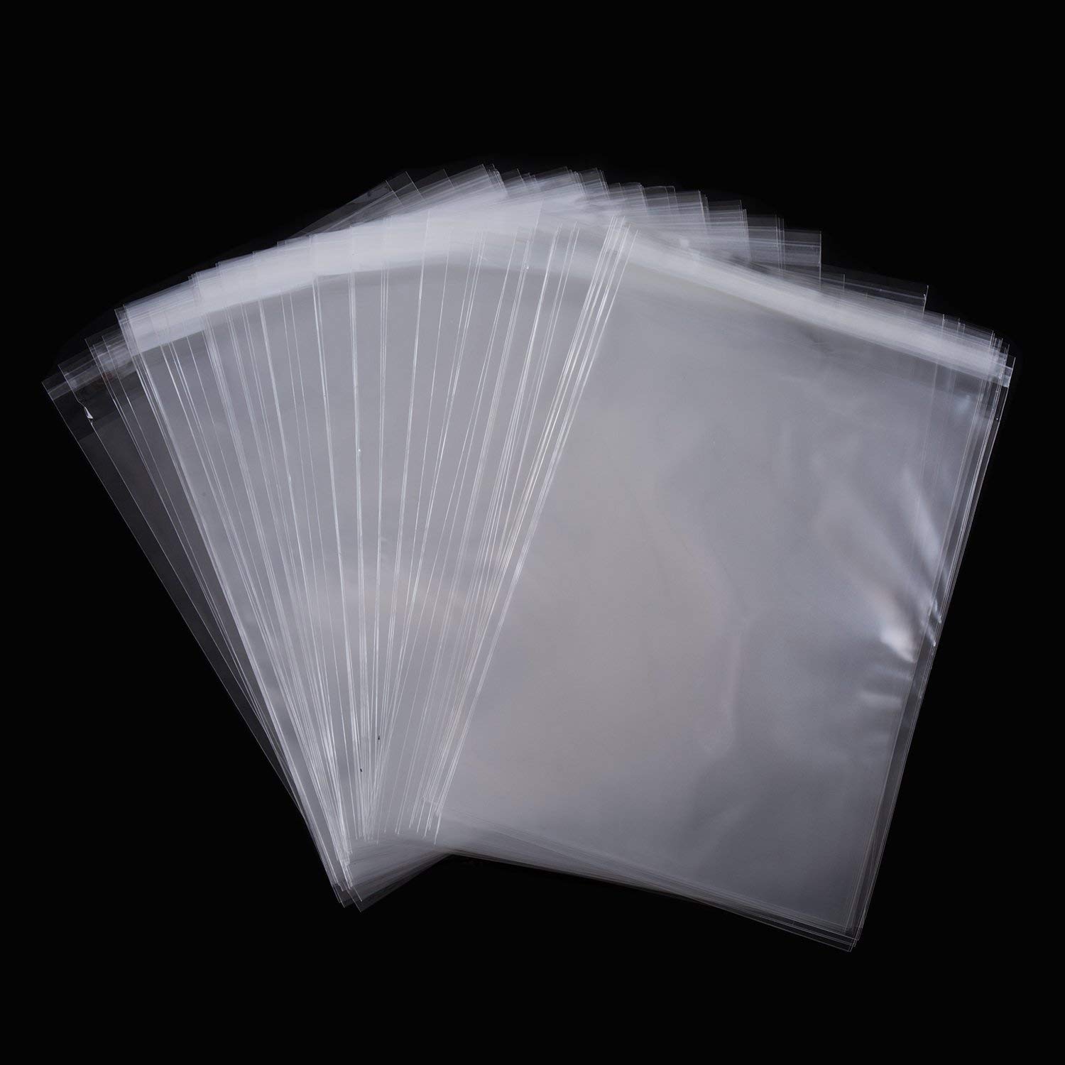 MOWO 7x9 Inch Clear Resealable Plastic Bags for Candy, Coffee Beans, Snacks, Nuts - 1.6 Mil Thick, Pack of 100 | Perfect for Food Storage, Gift Wrapping & Party Favors