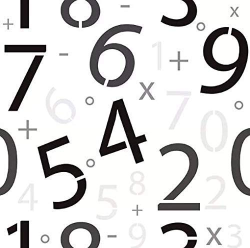 Murwall Math Wallpaper - Modern Number Wall Mural Art for Home Decor | Perfect for Living Room, Bedroom, Entryway & Cafe | Educational & Stylish Wall Design for Kids Rooms, Offices & Study Spaces