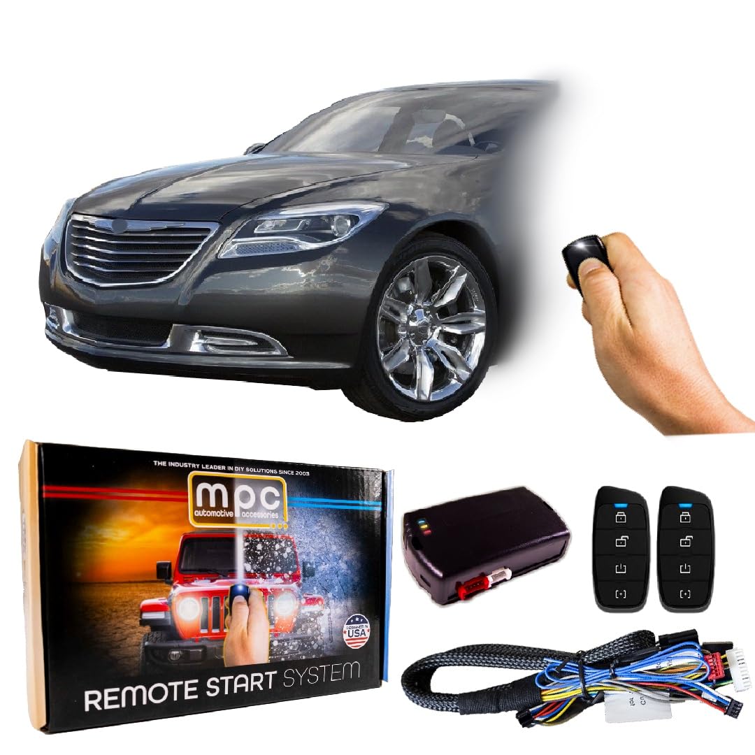 Plug N Play Remote Car Starter Kit for 2011-2014 Chrysler 200 | Gas Engine | Key to Start | Includes T-Harness & (2) 4-Button 2-Way Remotes with 1,500 ft Range - Perfect for Cold Mornings & Secure Remote Vehicle Access