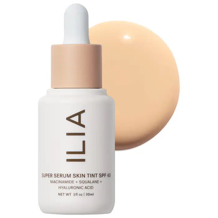 ILIA Super Serum Skin Tint SPF 40 - Lightweight Tinted Moisturizer with Skincare Benefits & Sun Protection | Perfect for Daily Wear, Natural Makeup Look & Sun Defense