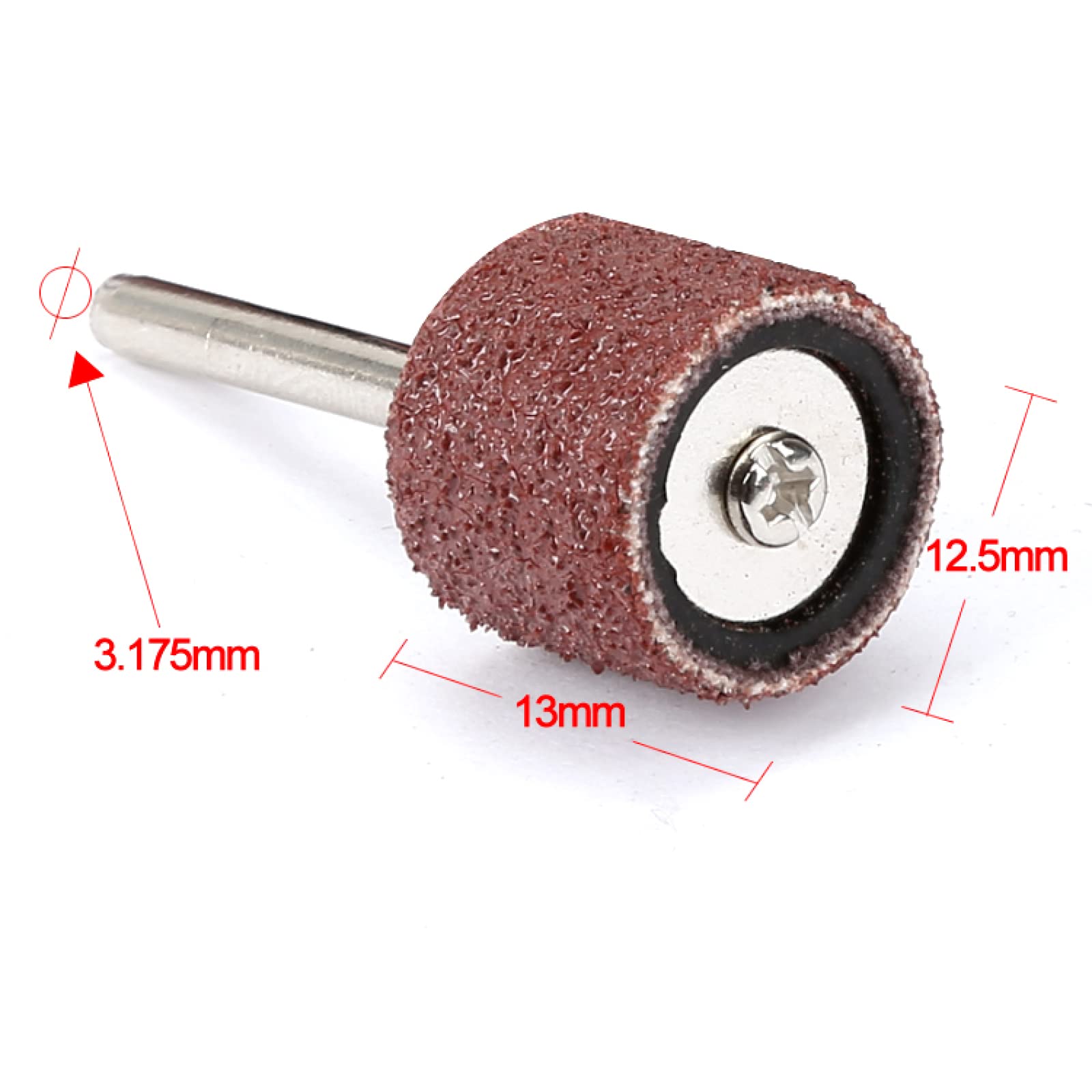 80 Grit 12.5mm Sanding Bands 10Pcs with 3.17mm Drum Mandrel - Rotary Tool Accessories for Nail Drilling, Wood Sanding & Metal Polishing - Perfect for DIY Projects, Crafts & Professional Use
