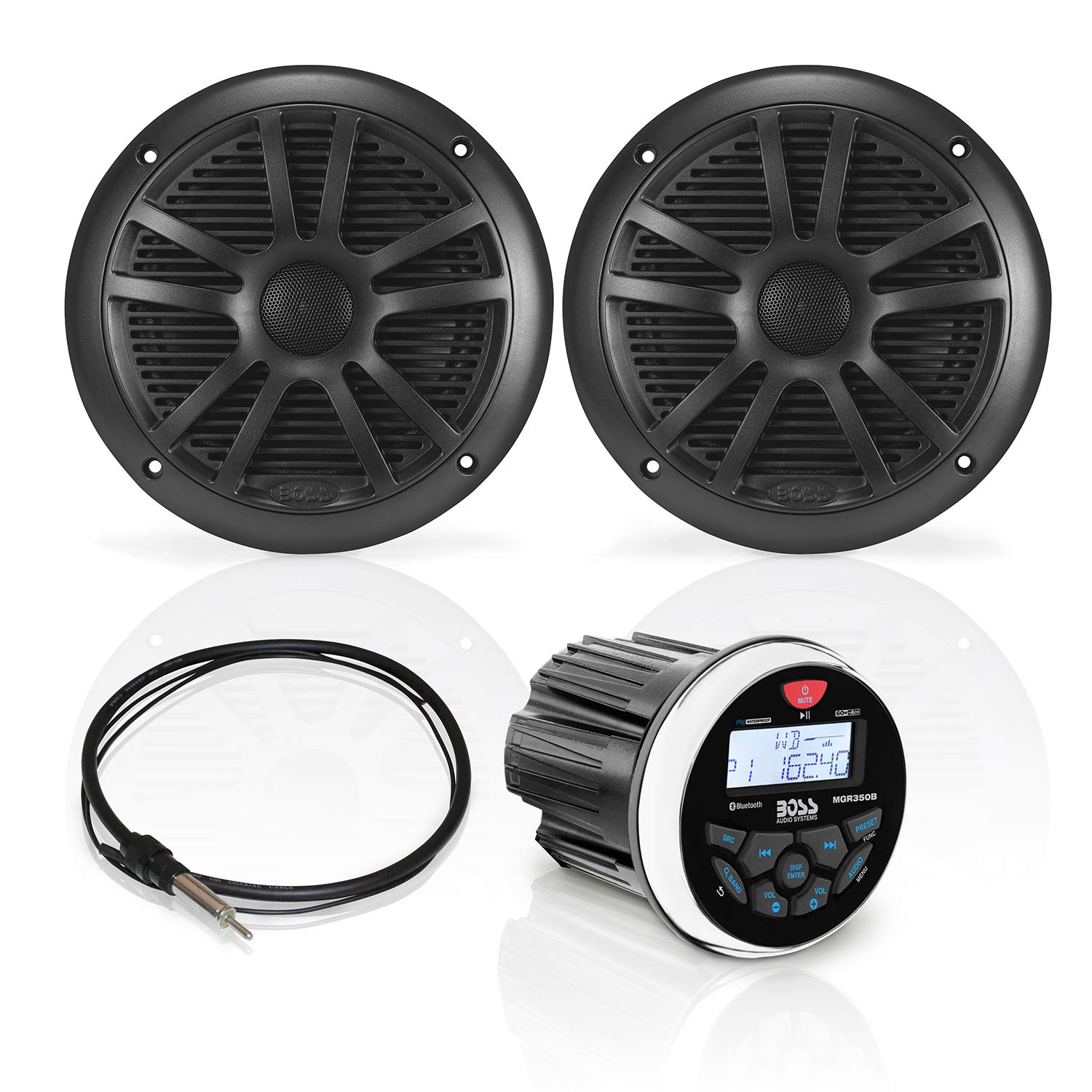 BOSS Audio Systems MCKGB350B.6 Marine Bluetooth Stereo System - IPX6 Waterproof Receiver with 6.5