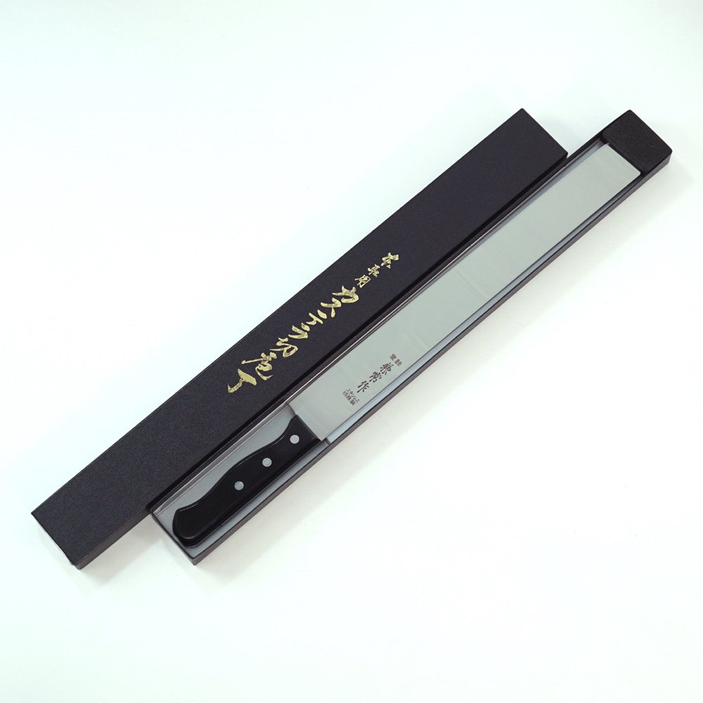 KANETSUNE 350mm (13.78 in.) Professional Pastry Knife - AUS-8 Stainless Steel Blade with Plywood Handle - Ideal for Baking, Cake Decorating & Pastry Making