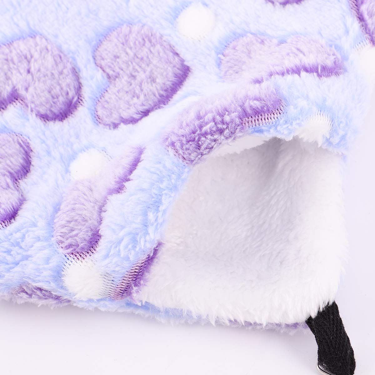 Warm Hanging Pet Bed - Soft Plush Double Layer for Dogs & Cats - Purple Heart Print (20x20) for Cozy Home Comfort