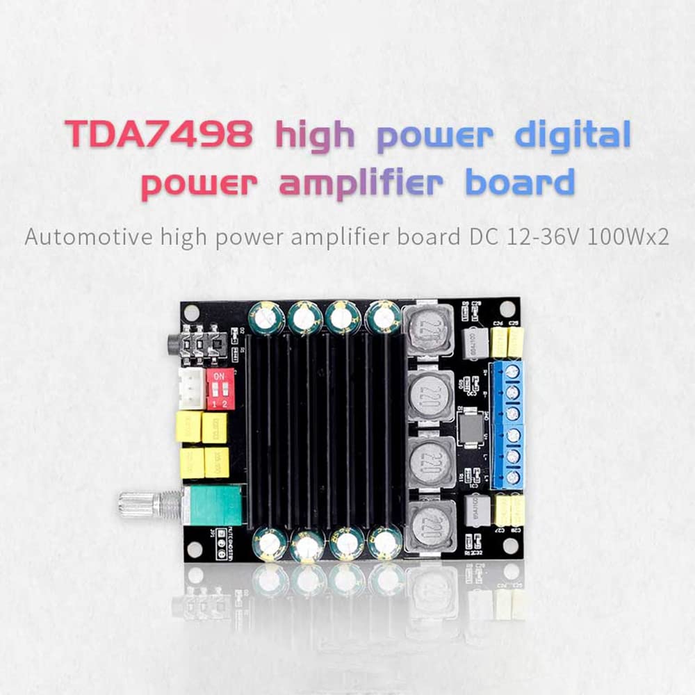 Karriter TDA7498 Digital Audio Amplifier Board - 2.0 Channel Class D Stereo HiFi Amp, 2x100W Power, DC 12-36V Input - Perfect for Home Theater, Car Audio & DIY Speaker Projects