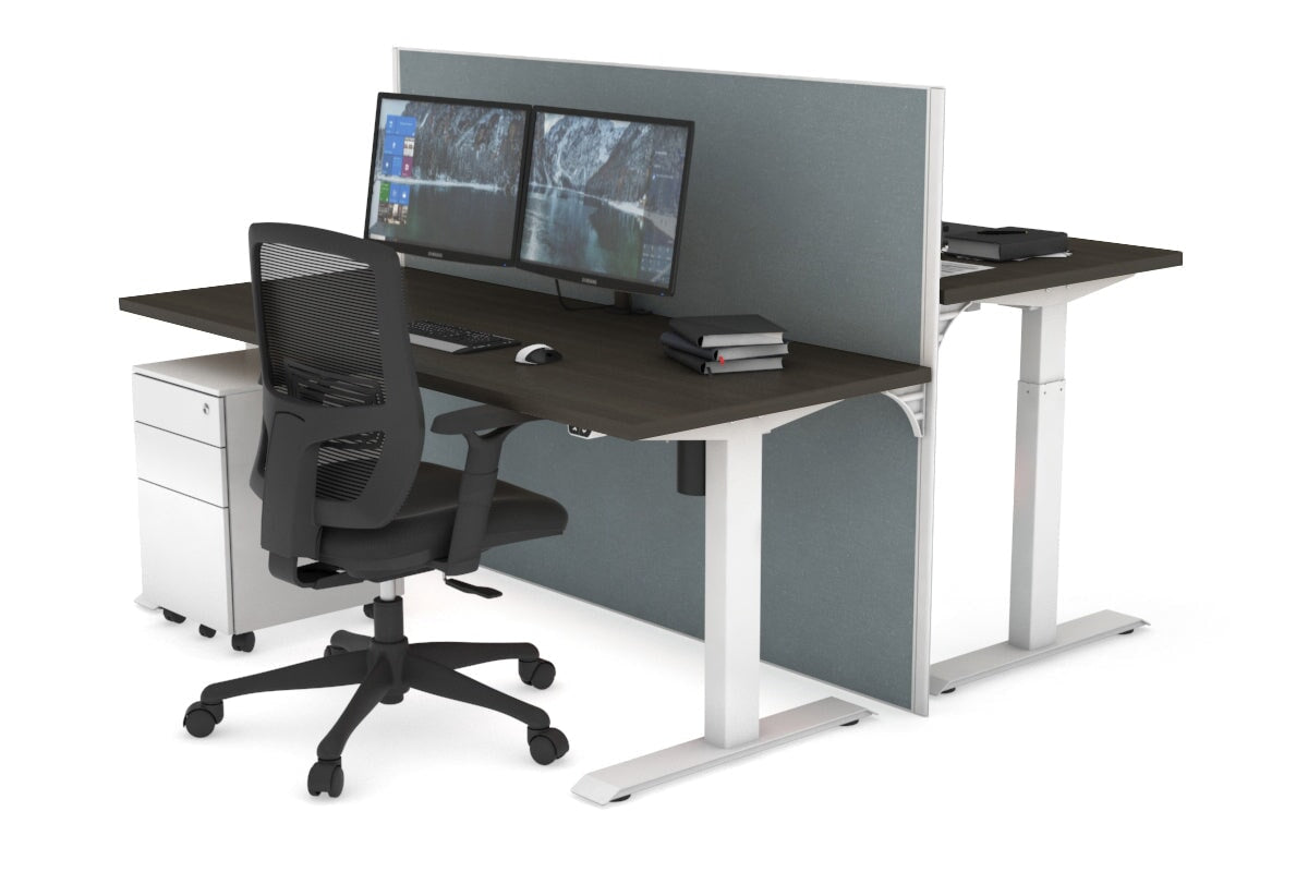 Adjustable Height 2-Person Workbench [1400L x 700W] - Perfect for Garage, Workshop & Home Office Use