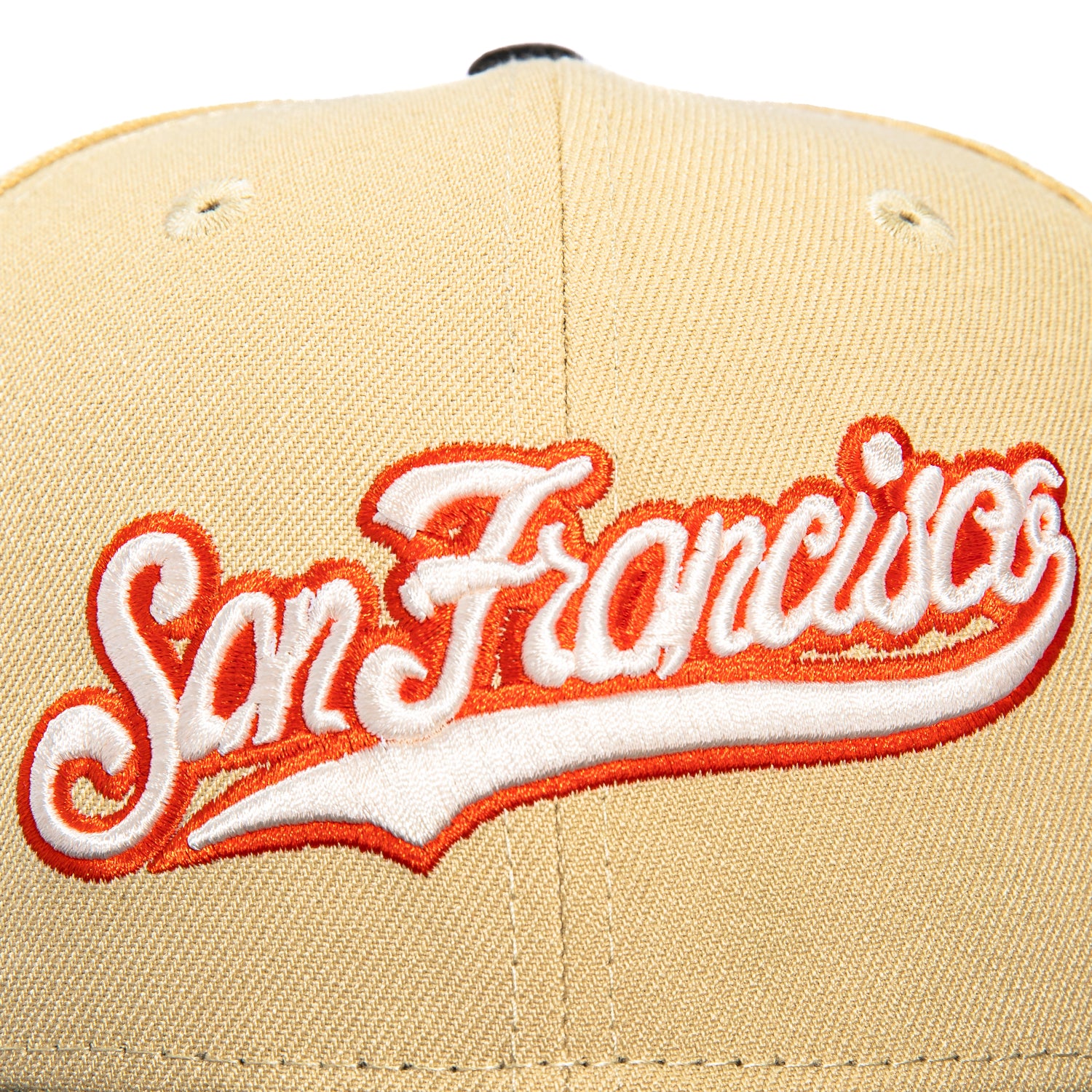 New Era 59Fifty San Francisco Giants Battle of the Bay Patch Script Hat - Tan, Black, White & Orange | MLB Baseball Cap for Fans & Streetwear Fashion | Game Day, Casual Wear & Sports Collection
