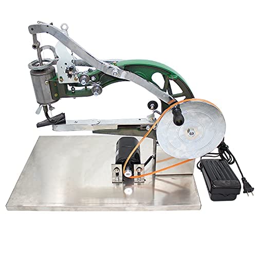 2021 Professional Leather Sewing Machine 110V 250W Heavy Duty Cobbler Shoe Repair Machine with Stainless Steel Base - Electric & Manual Dual Mode for Leather, Shoes, Bags, Clothes, Quilts, Coats, Pants (Green) | Perfect for Shoe Repair Shops, Leather Crafting, DIY Projects & Home Tailoring