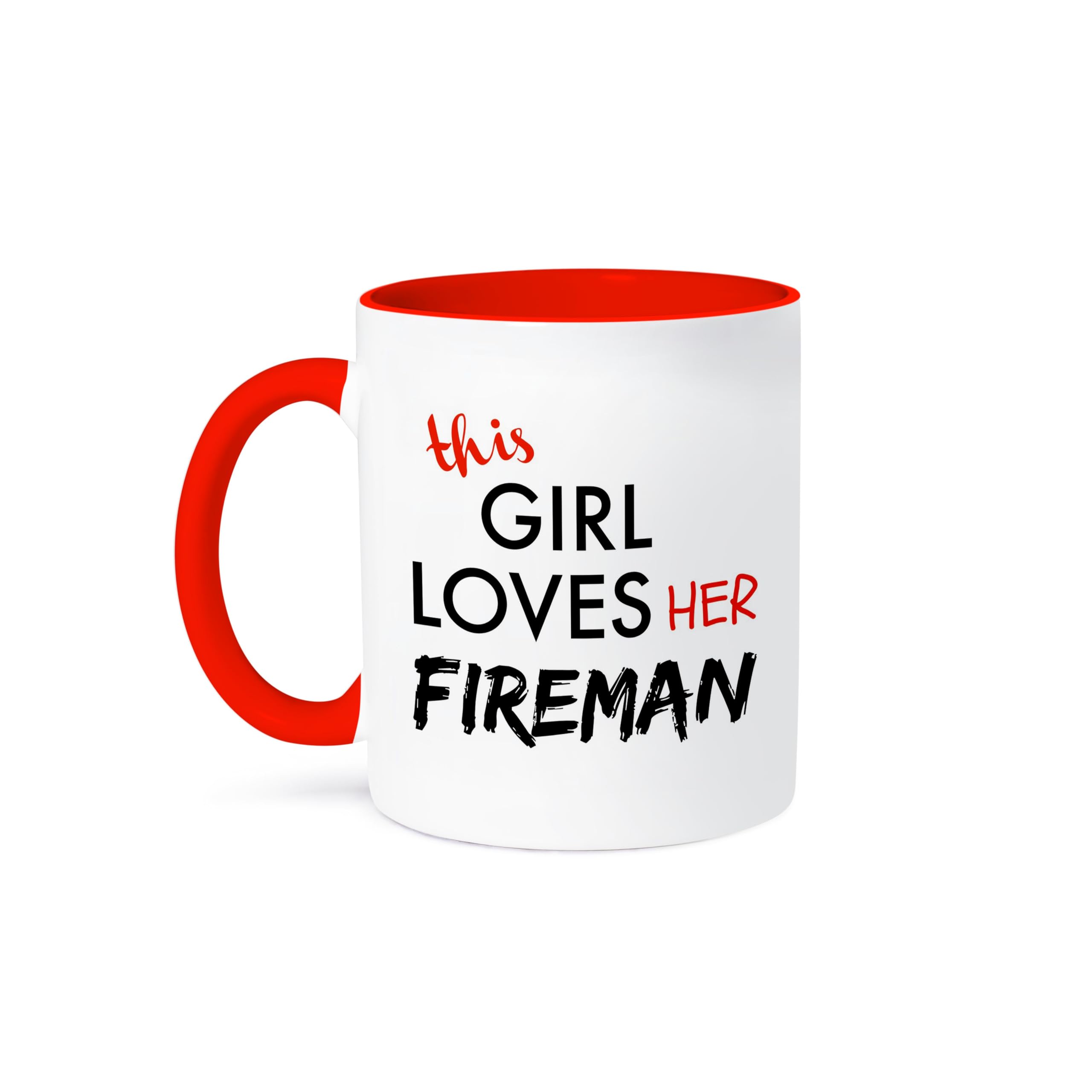 3D Fireman Lover Ceramic Mug 11oz - Red/White - Perfect for Coffee & Gifts