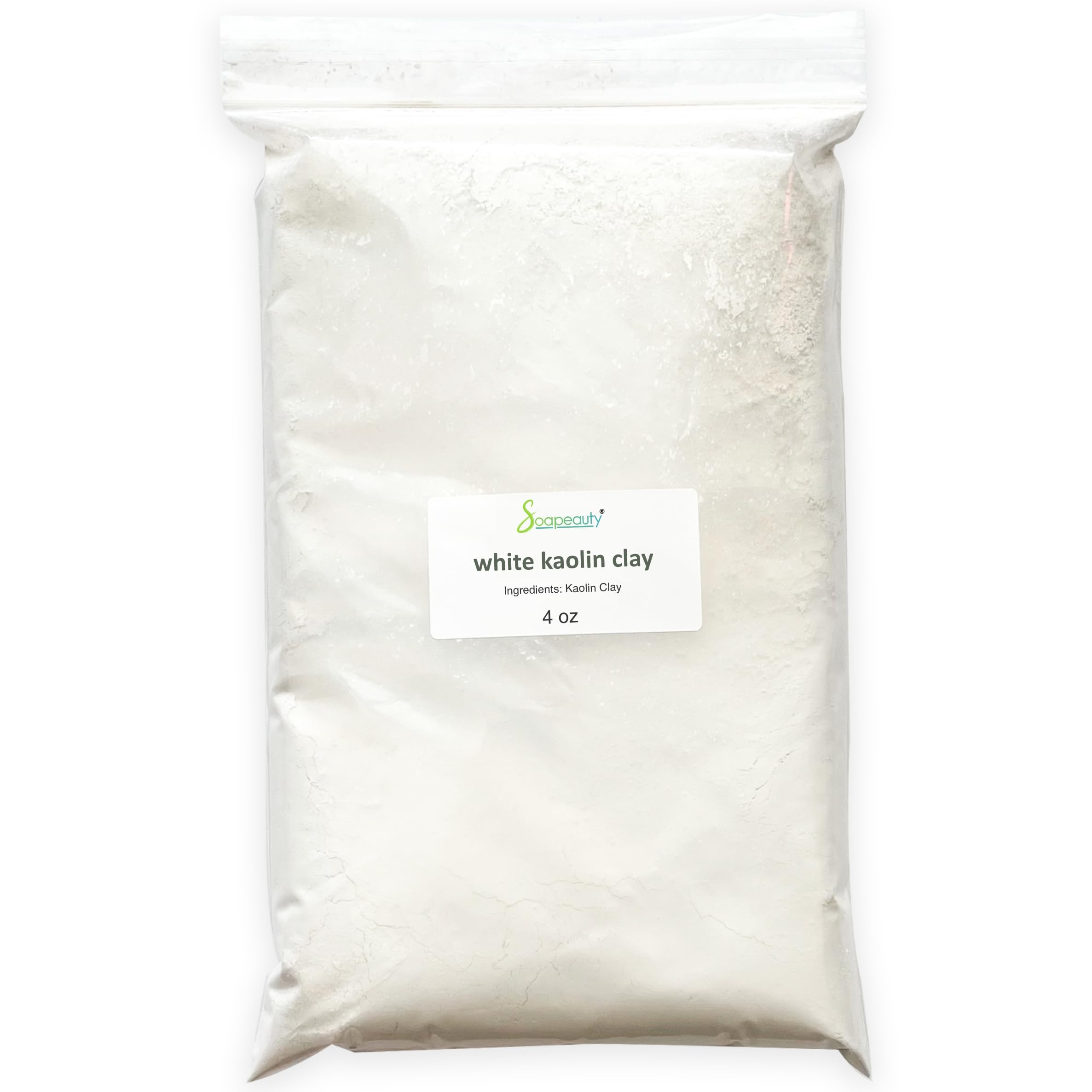 Soapeauty WHITE KAOLIN CLAY Powder 4 oz | 100% Natural Cosmetic Grade Clay for Facials, Face Masks, Soap Making & Bath Bombs | Pure White Clay Powder aka China Clay | Perfect for DIY Skincare & Spa Treatments at Home