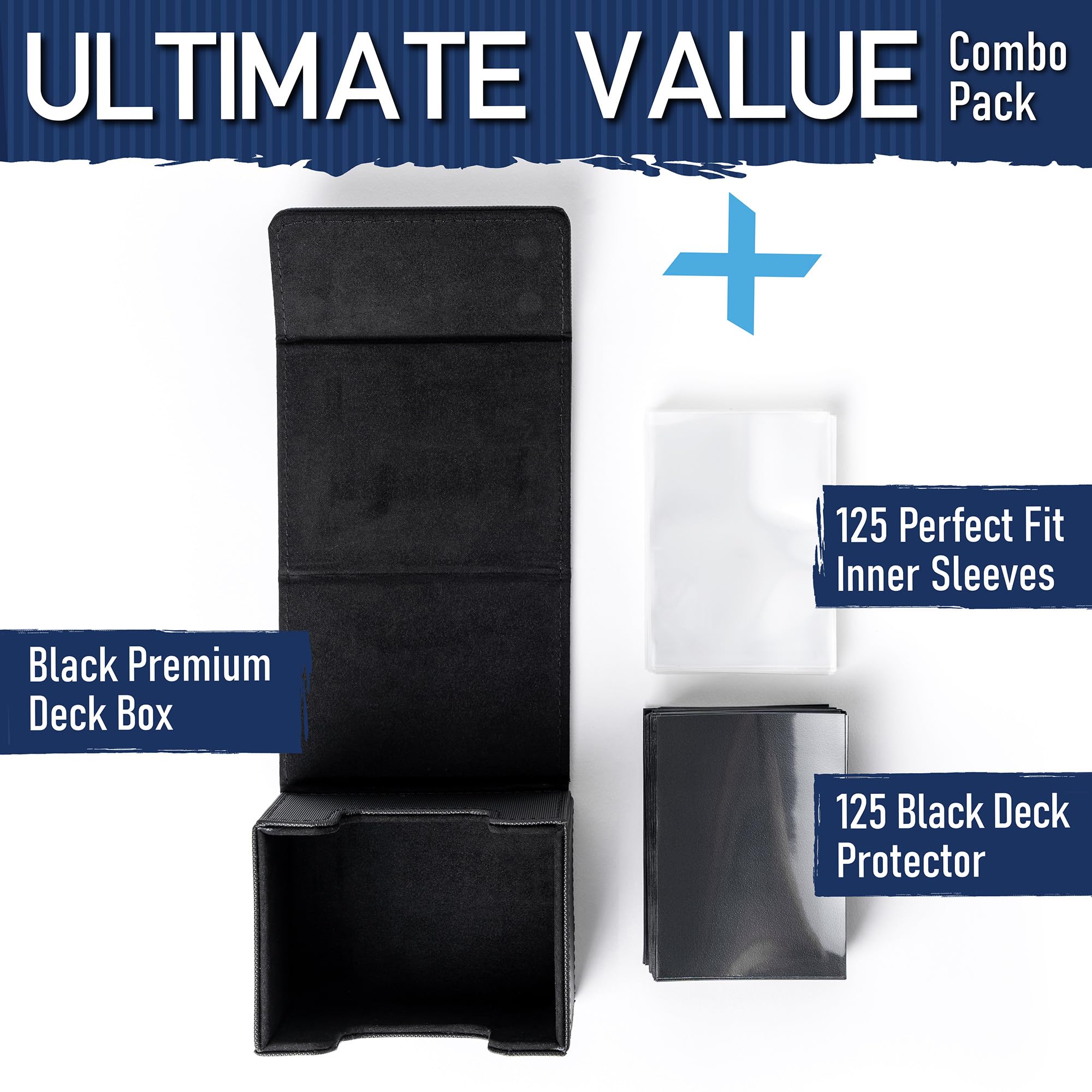 Premium MTG Deck Box (Black) - 100 Card Storage with Inner & Outer Sleeves | Ultra Durable TCG Deck Box for Magic: The Gathering, Yugioh, and Commander | Perfect for Tournaments, Travel & Card Protection