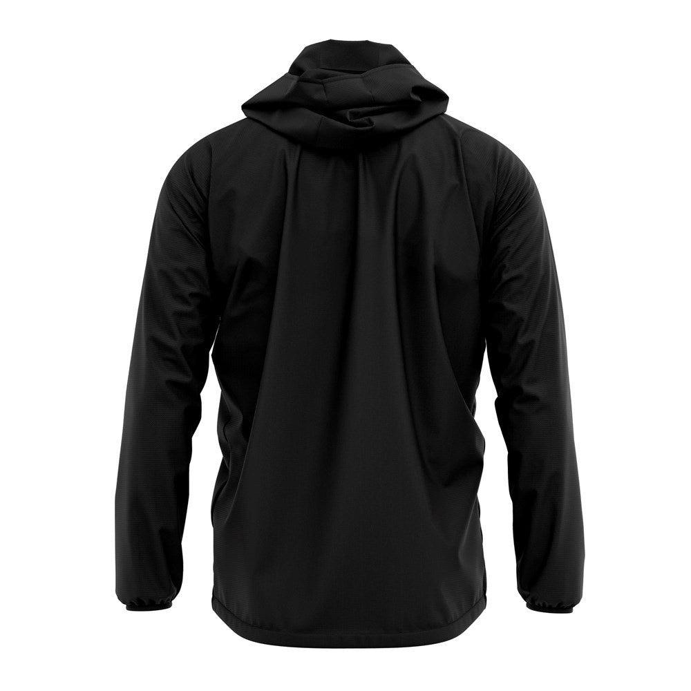 FC Shower Jacket for Men & Women - Waterproof Raincoat with Hood - Lightweight Windbreaker for Outdoor Activities, Running, Hiking & Travel - Black