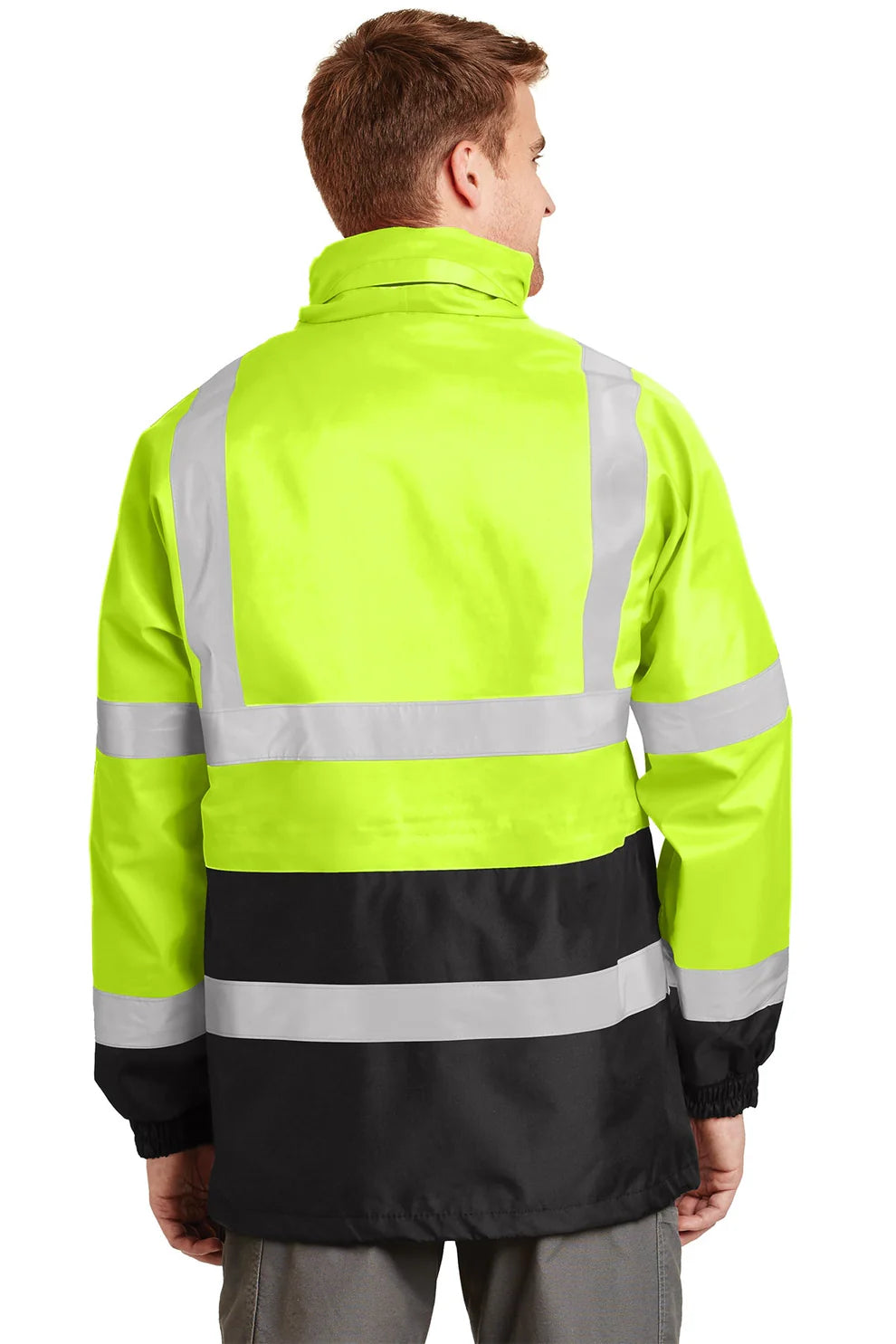 CornerStone ANSI 107 Waterproof Safety Parka Jacket - High Visibility Yellow/Black for Construction & Utility Workers | Ideal for Outdoor Work, Roadside Safety & Emergency Response