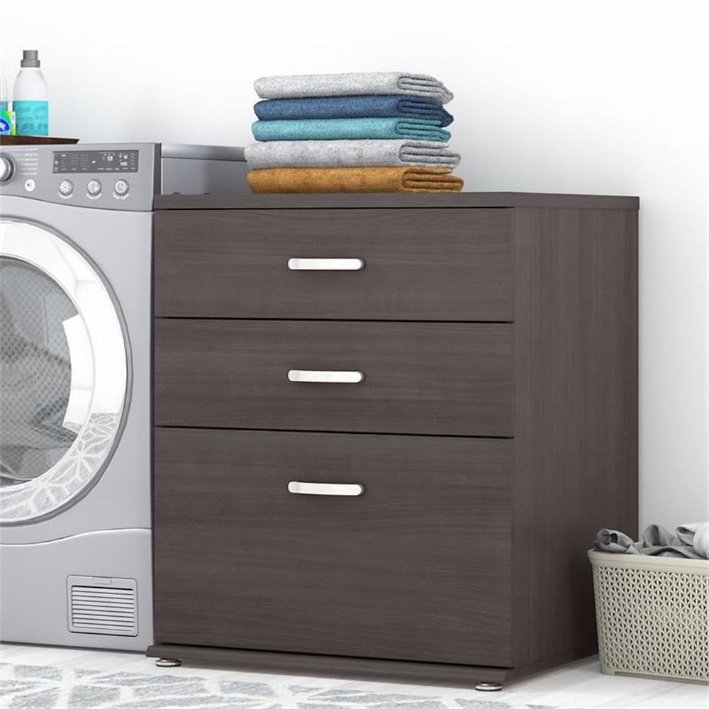 Bush Business Furniture Universal Laundry Room Storage Cabinet with Drawers - Storm Gray | Organize Laundry Supplies, Cleaning Products & Household Items | Perfect for Home, Apartment & Utility Room Storage