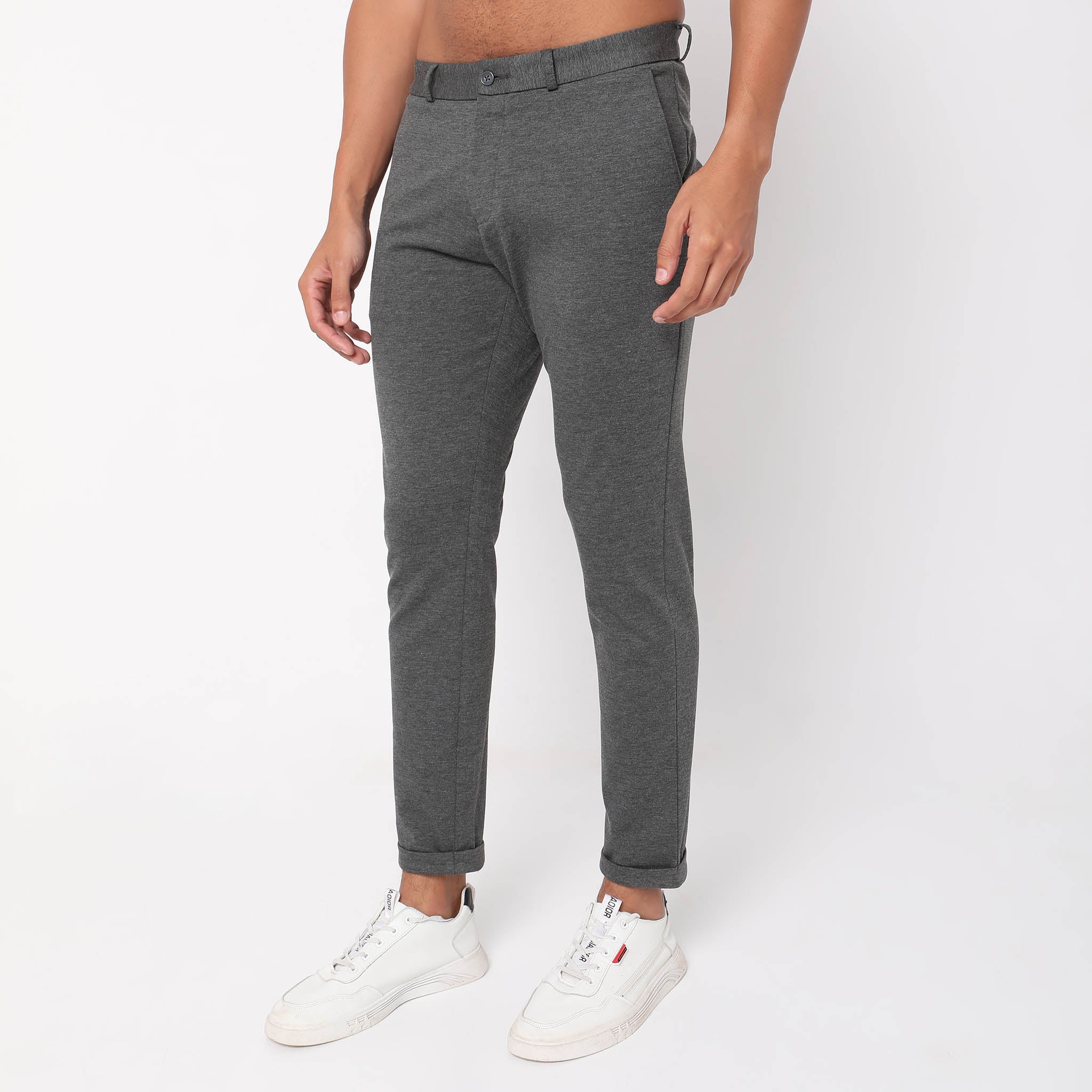 Mid Rise Knit Formal Trousers for Women - Comfortable Office Pants, Business Casual Work Pants, Professional Slacks for Work & Dressy Occasions