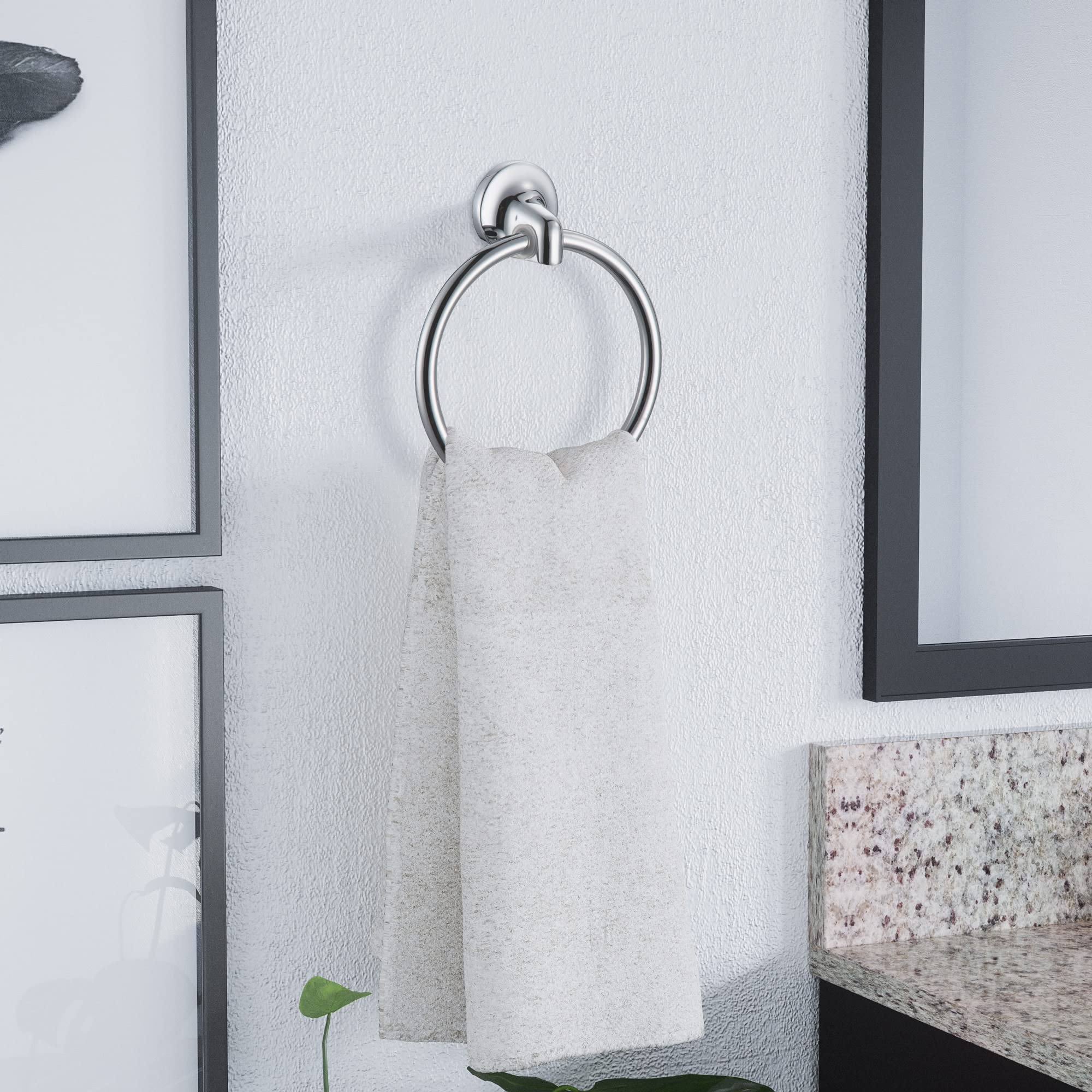 Design House Alta Bay Towel Ring - Polished Chrome Bathroom Accessory for Modern & Luxury Home Decor | Perfect for Spa, Hotel, or Upscale Residential Bathrooms