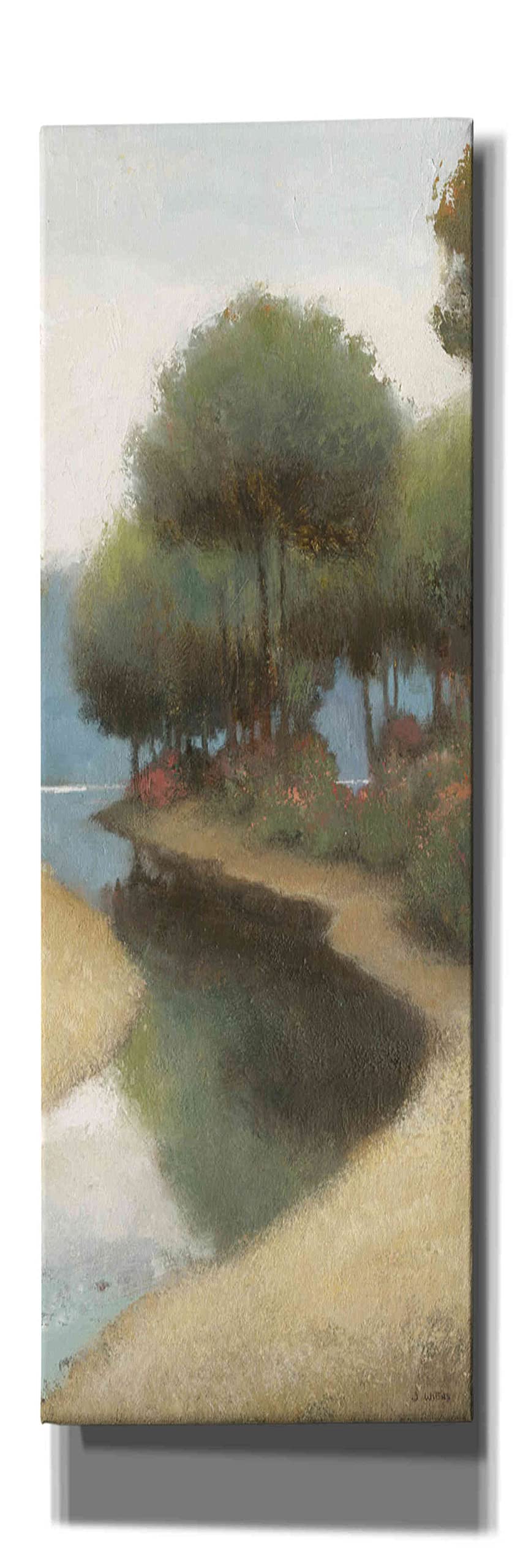James Wiens 'By The Waterways Portrait II' Canvas Wall Art - 20x60 Inches Modern Landscape Painting for Living Room, Bedroom & Office Decor