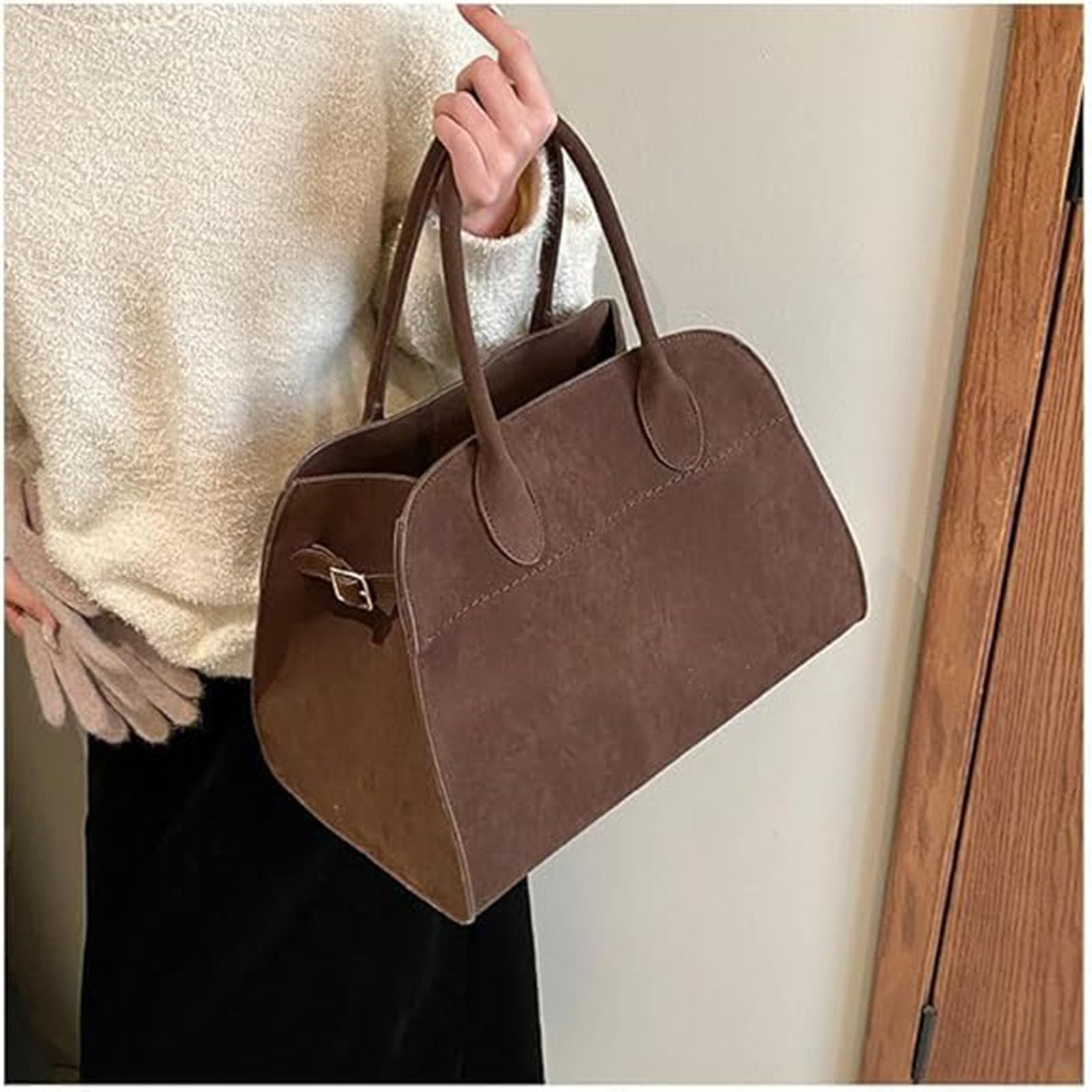 Modavo Suede Tote Bag for Women - Stylish Parisian Stroll Handbag