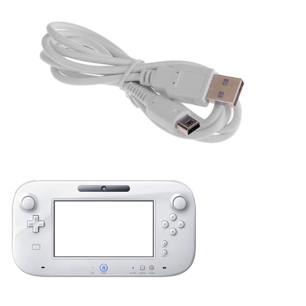 Original Wii U Gamepad Charger Cable - USB Power & Data Sync Cord for Nintendo Wii U Controller | Fast Charging & Durable Replacement | Perfect for Gaming Sessions & Travel
