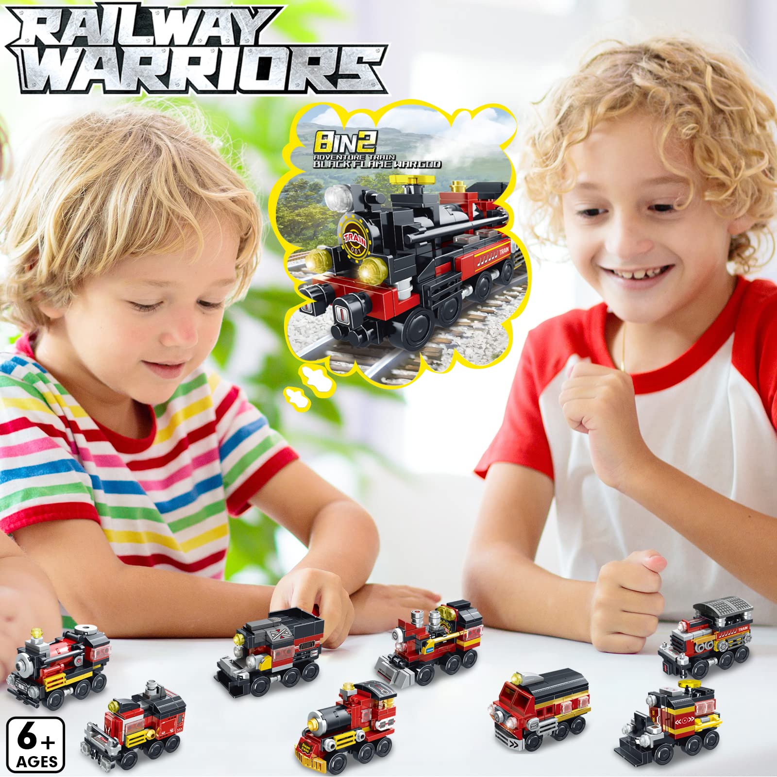 Best 766PCS Transforming Train Building Blocks for Kids Ages 6-12 - 8-in-1 Steam Locomotive & Robot Toy Set | STEM Educational Construction Toy | Perfect Birthday & Christmas Gift for Boys & Girls | Creative Play for Train Enthusiasts & Future Engineers