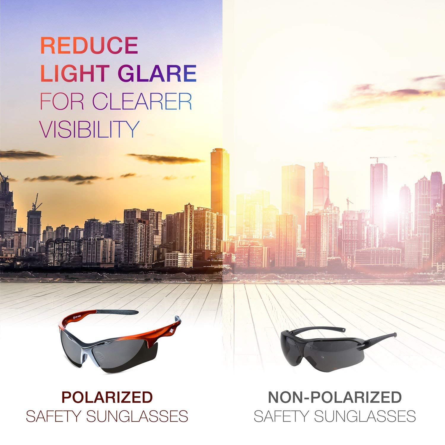 ToolFreak Polarized Rebel Safety Glasses - ANSI Z87.1-2015 Certified, U6 UV Protection - Dark Smoke Tinted Lens for Outdoor Work, Cycling & Driving - Anti-Fog, Secure Fit & Distortion-Free Vision - Includes Hard Case, Microfiber Cloth & Adjustable Neck Cord