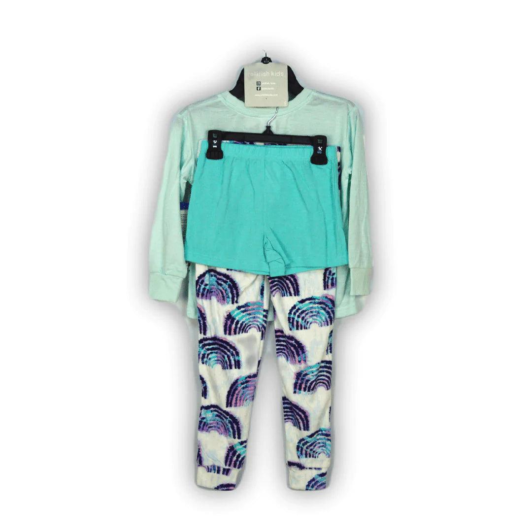Aqua Unicorn Pajama Set for Women - 3 Piece Soft Cotton Sleepwear with Cute Unicorn Print - Perfect for Cozy Nights, Sleepovers & Relaxing at Home