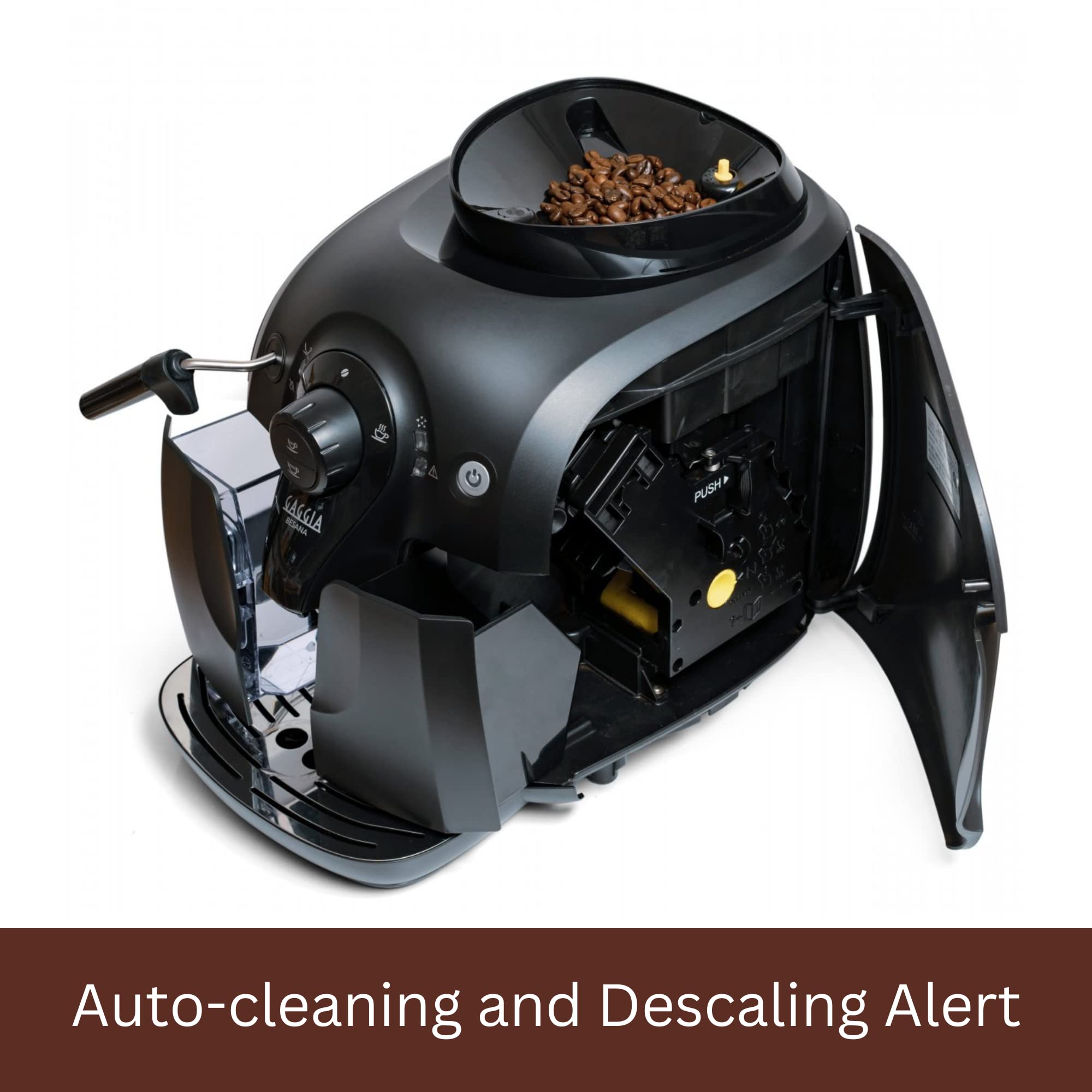 Gaggia Besana Automatic Espresso & Cappuccino Coffee Machine with Bean Grinder - 1400W Black RI8081 - 100% Made in Italy - Perfect for Home Baristas & Coffee Lovers
