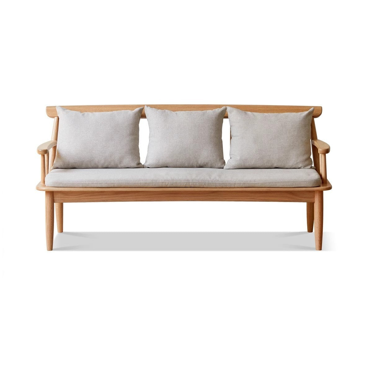 Premium Oak Solid Wood Windsor Sofa - All-Season Comfort for Living Room, Bedroom & Office - Winter & Summer Dual Use Design for Year-Round Relaxation