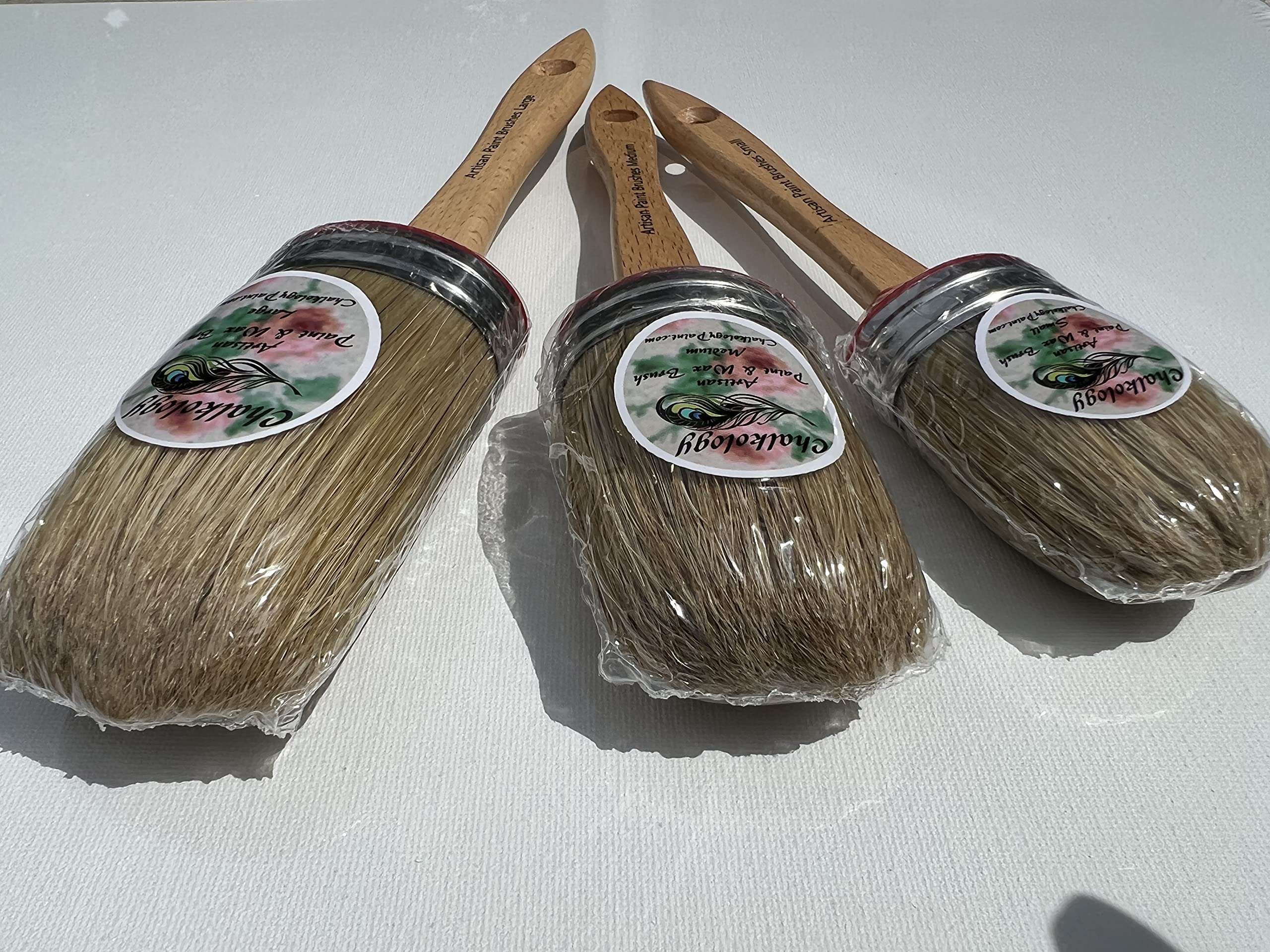 Premium Chalk Paint & Wax Brushes Set - Natural Bristles for Smooth DIY Finishing | Perfect for Furniture Upcycling, Home Decor & Craft Projects