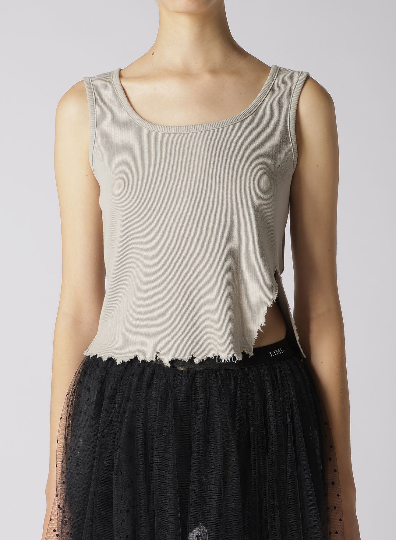Soft Cotton Rayon Rib Tank Top with Distressed Hem - Casual & Layering Essential for Summer Outfits & Beach Wear