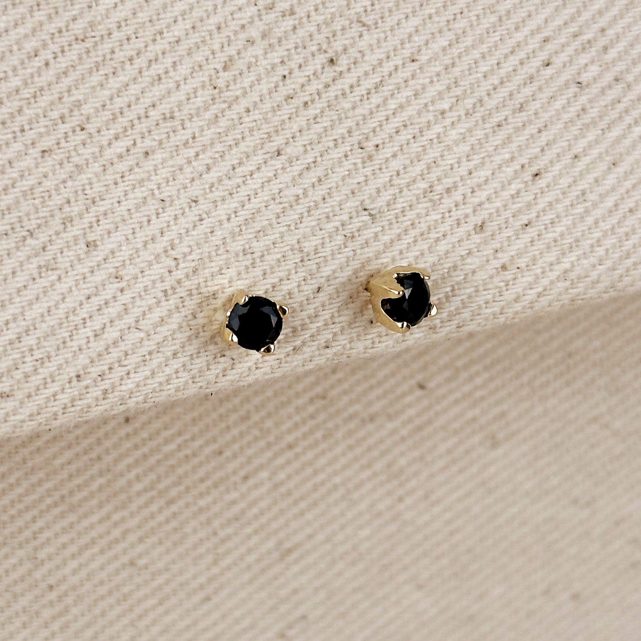 18K Gold Filled 4mm Colored Cubic Zirconia Stud Earrings for Women - Hypoallergenic Fashion Jewelry Gift for Birthday, Anniversary & Valentine's Day