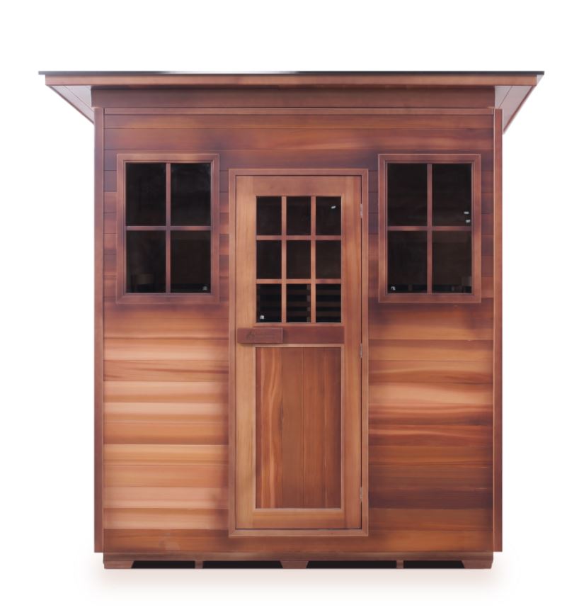 Enlighten Sauna Sapphire 4-Person Infrared & Traditional Home Sauna - H 16378 | Perfect for Home Spa, Relaxation & Detox