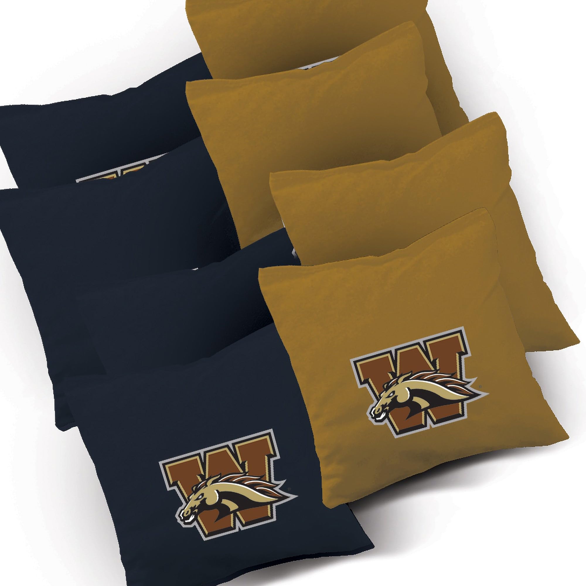 Skip's Garage Western Michigan Distressed Cornhole Board Set - Custom Team Logo Regulation Size Cornhole Game - Perfect for Tailgating, Backyard BBQs & Outdoor Parties