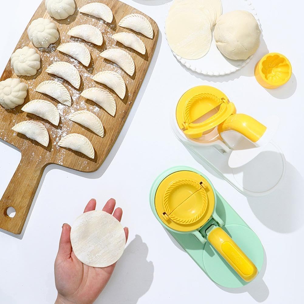3 in 1 Dumpling Maker - Manual Dough Presser & Dumpling Wrapper - Perfect for Homemade Dumplings, Wontons & Pastries - Ideal for Asian Cooking, Family Meals & Party Snacks